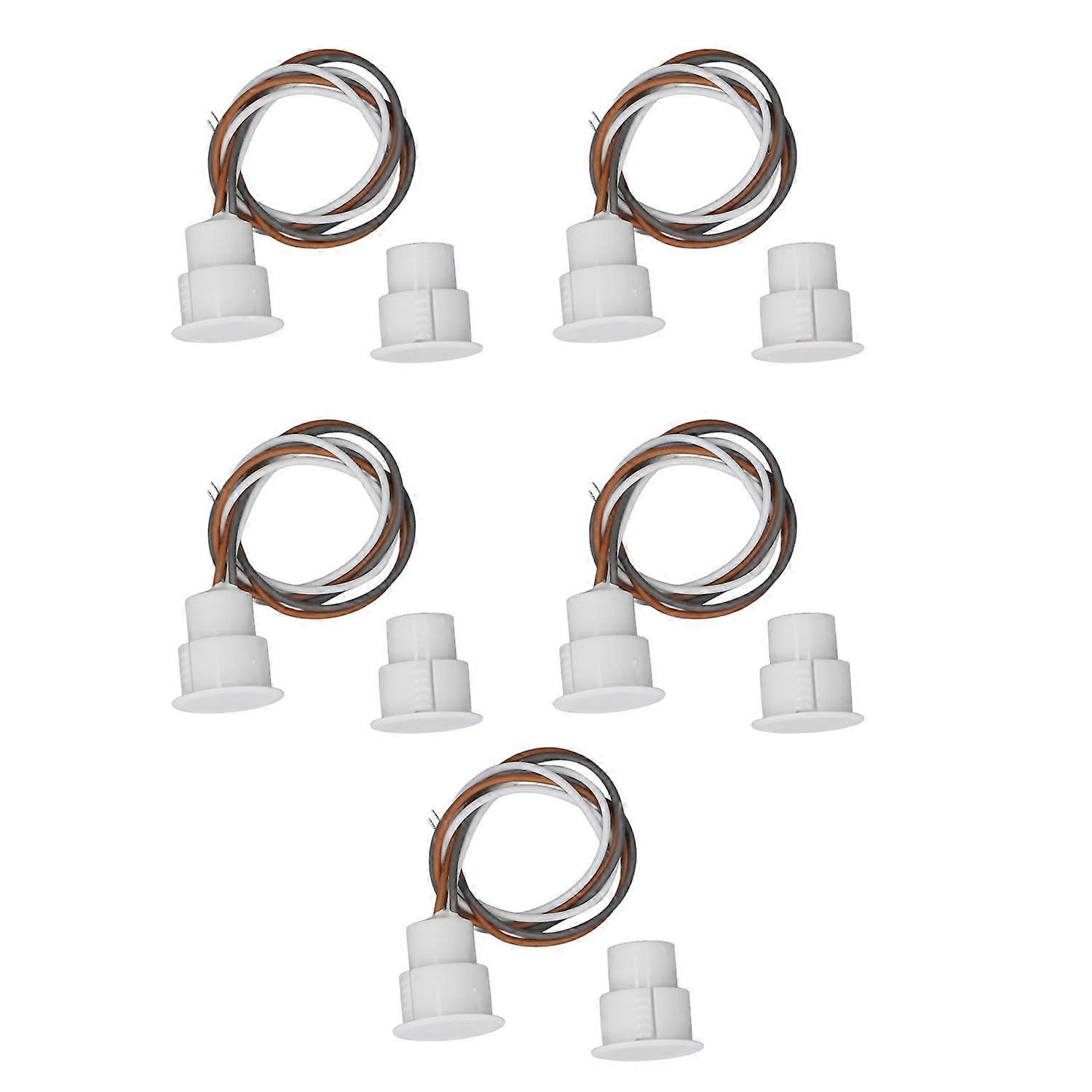 5 Sets Magnetic Reed Switch DC100V Normally Open Closed Recessed Wired Door Window Sensor Switch for