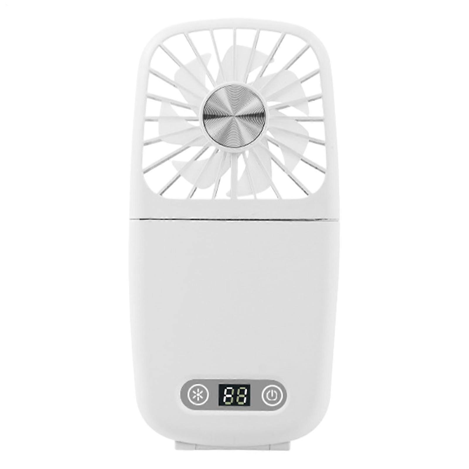 Neck Fan USB Portable 3Speed Adjustable Quiet BatteryOperated With Makeup Mirror And Lanyard