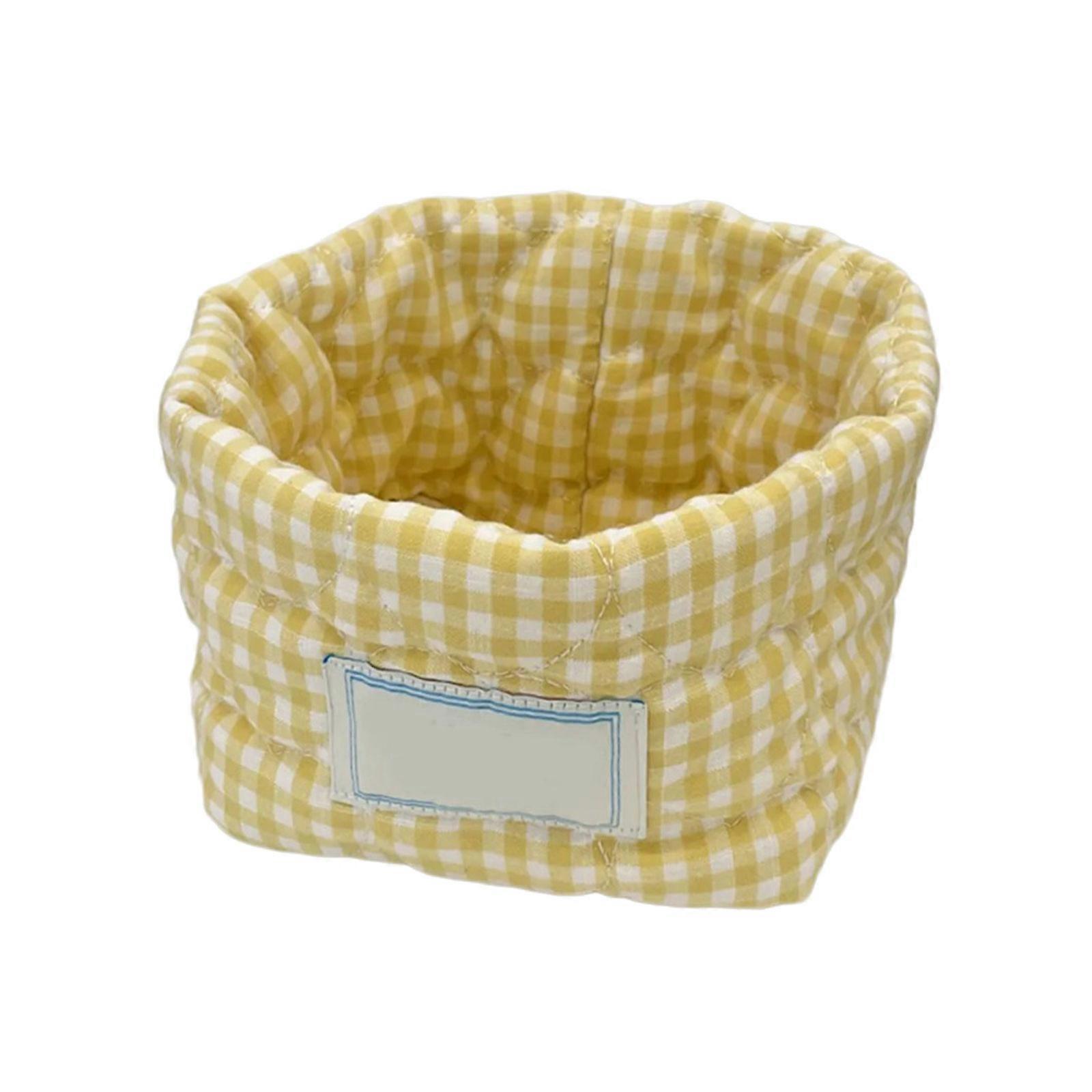 Washable Textile Desk Neat Basket With Handles Portable Home Office Storage Solution For Stationery Crafts Essential Multicolor