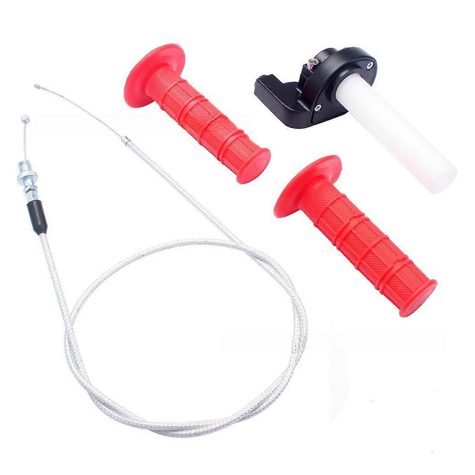 Twist Throttle Grips and Cable Assembly Replacement Throttle Line Accelerator Handle Grips for 50CC-250CC Dirt Pit Bike Multicolor