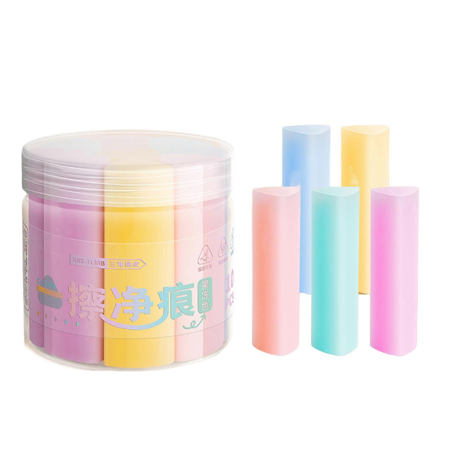 10PCS Pencil Erasers Triangular Corners Eraser For Accurate Corrections School Safe Office EssentialDesk Accessories  color