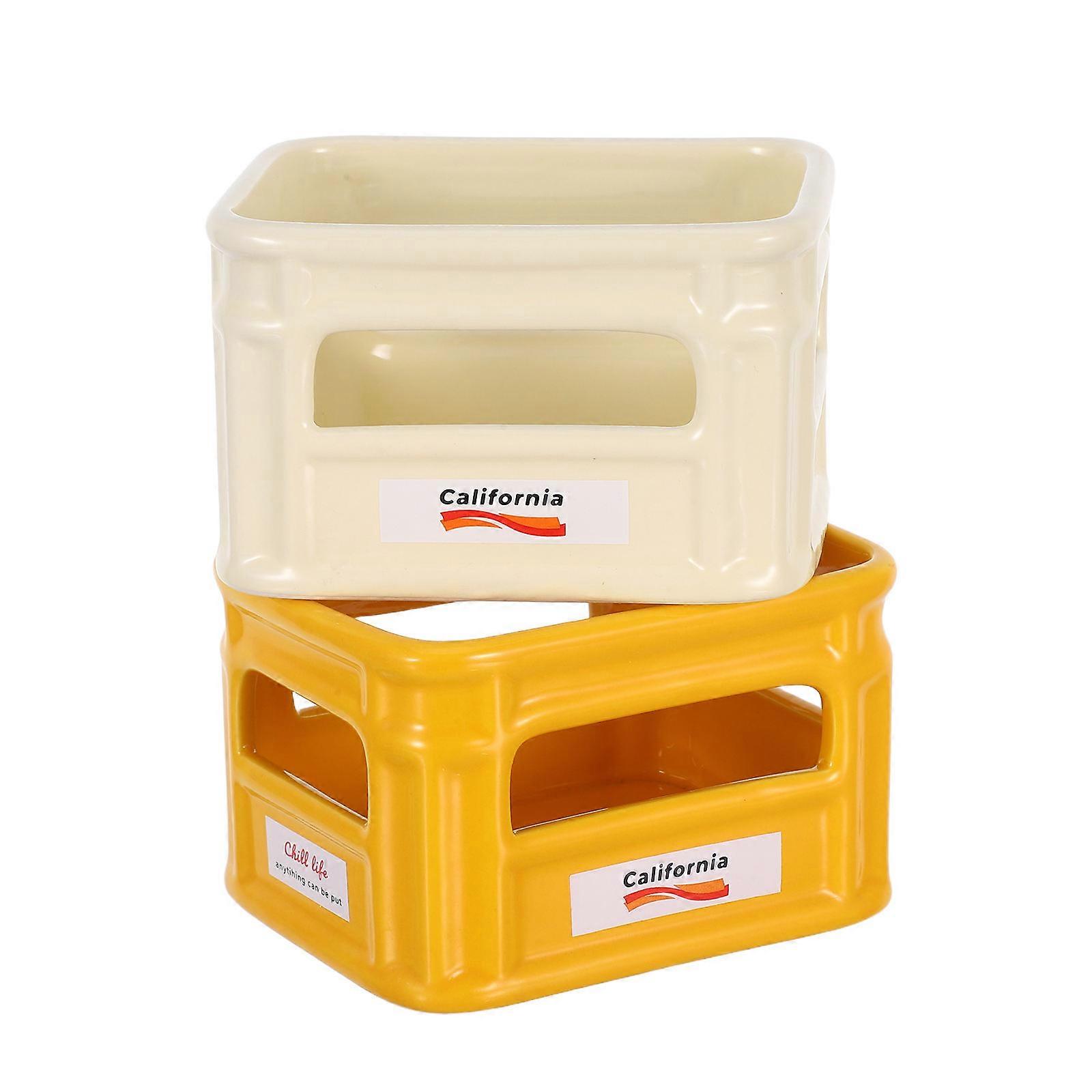 Creative Ceramic Snack Tray for Serving 2Pcs Fruit Plates and Appetizer Platters