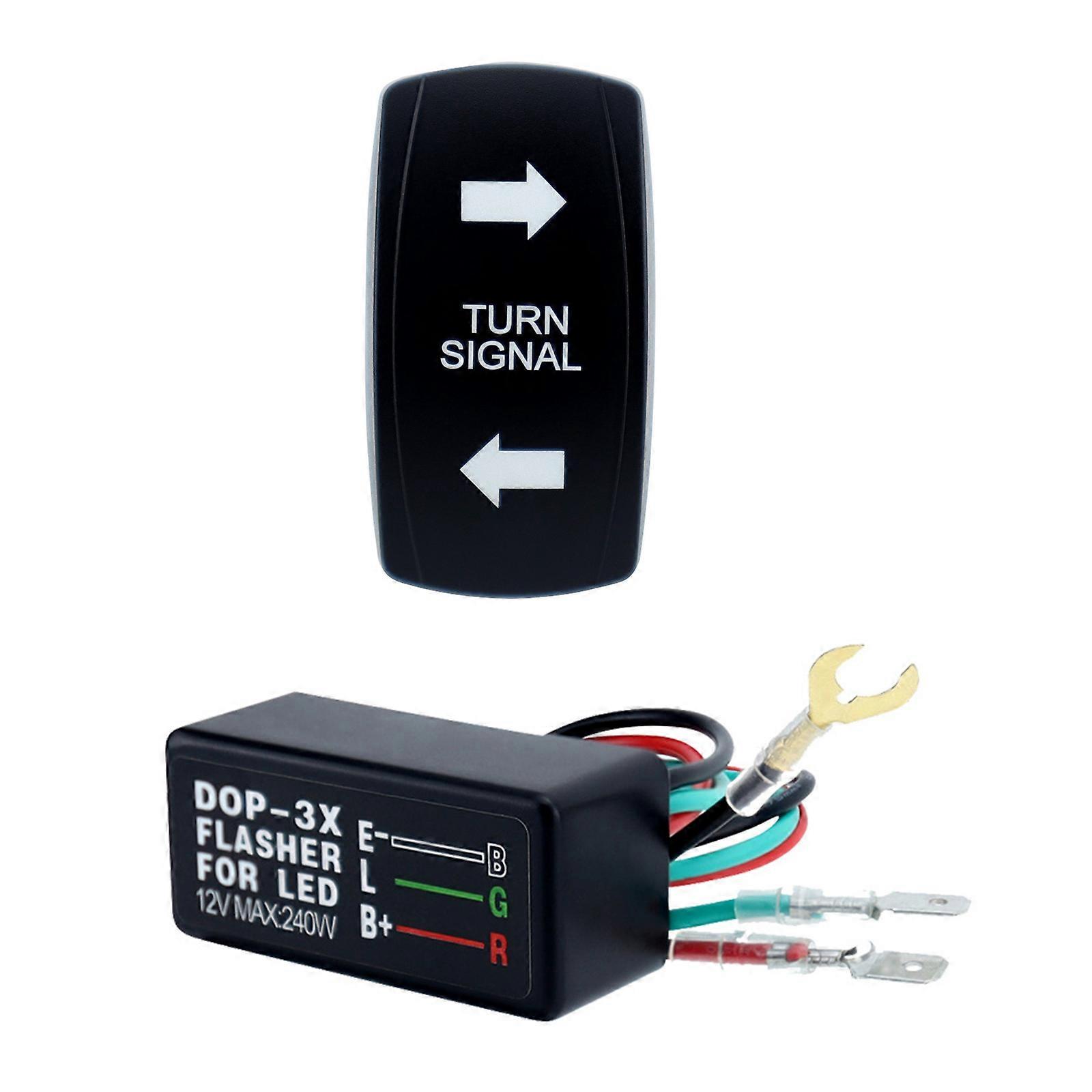 Motor Internal Switch for ATV UTV Tractor Motorcycle ON Off ON Rocker Switches Turn Signal Switch with Flasher Relays Multicolor