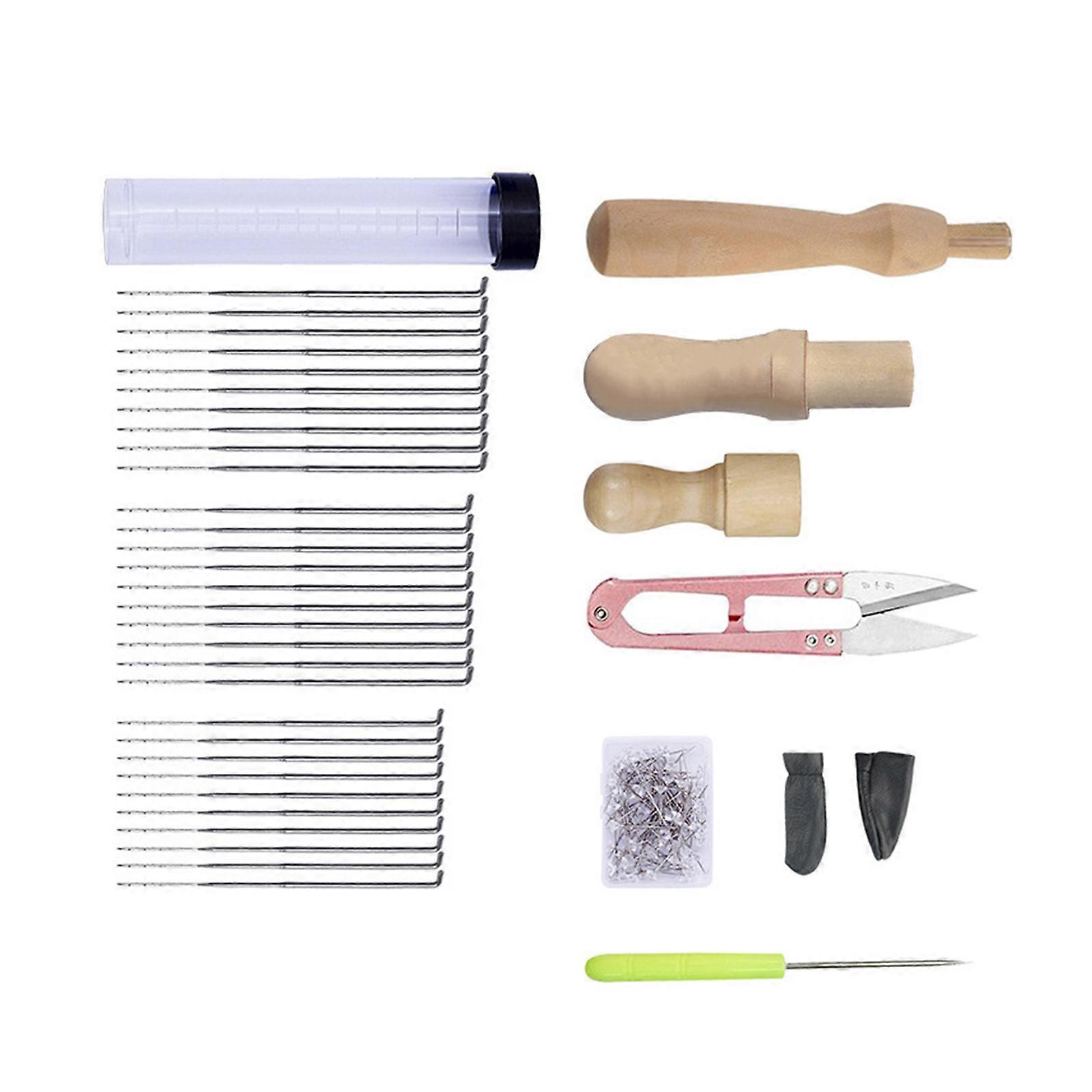 Felt Needle Kits for DIY Felt Toy Craft, Beginner Felting Supplies Starter Kits Wool Felting Needle with Wooden Handle Multicolor