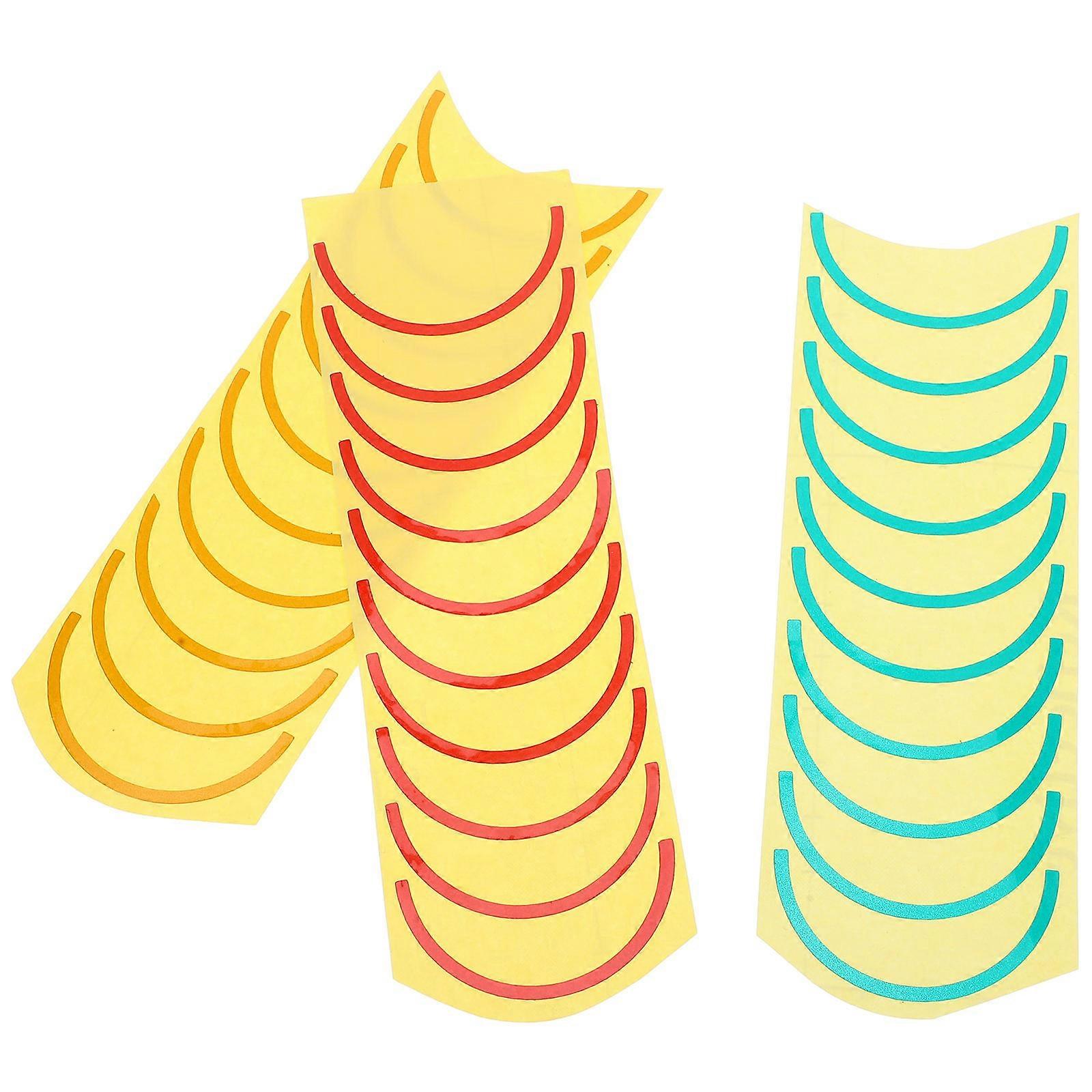 3 Sheets Gauge Labels Wear-Resistant Pressure Gauge Decal Arcs Stickers for Clear Indication on Meters and Mechanical Instruments (10 Pieces / Sheet)