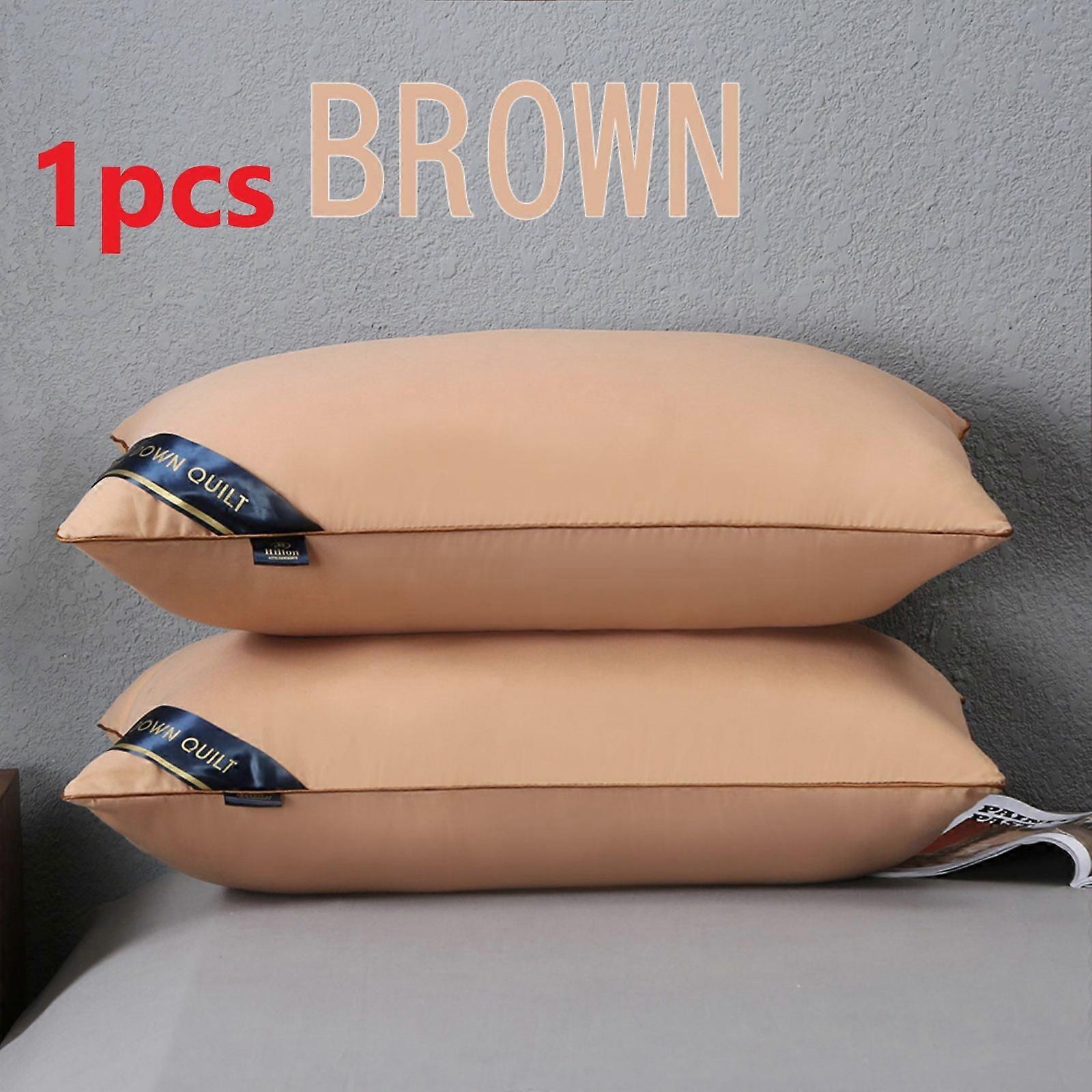 Memory Foam Pillow, Bocqde 4-Color Silk Down-Filled Neck Support Pillow for Cervical Spine Health & Comfortable Sleep