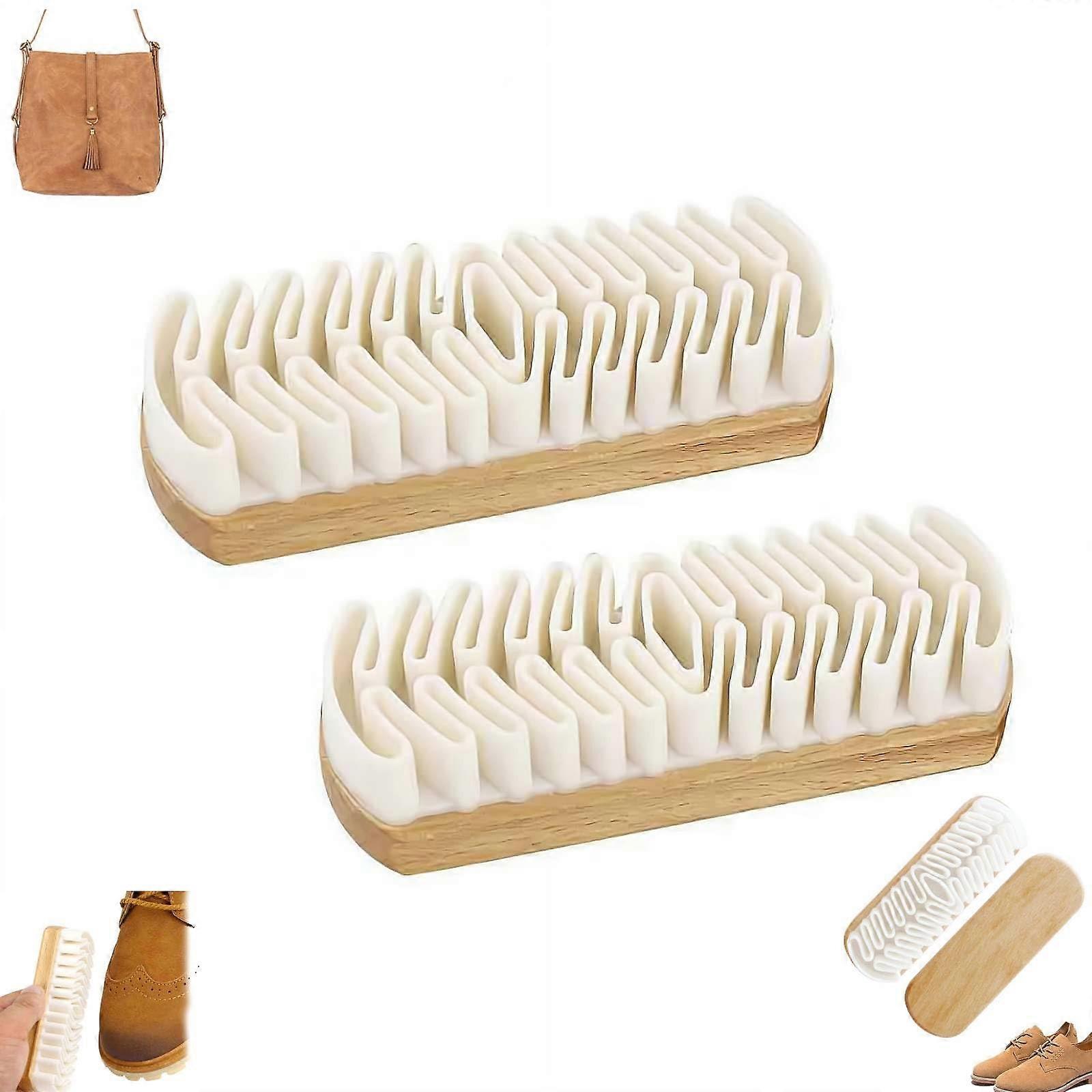 Suede Brush and Eraser Set with Wooden Handle, Shoe and Bag Cleaner for Jackets, Purses, Sofa, 3pcs Yellow