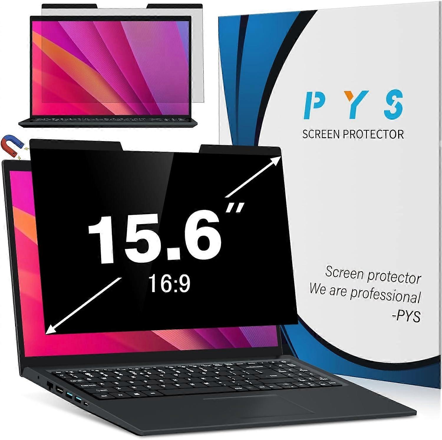 Magnetic Laptop Privacy Screen 15.6 Inch (16:9 Aspect) - Detachable Computer Screen Privacy Shield, Anti-Glare Blue