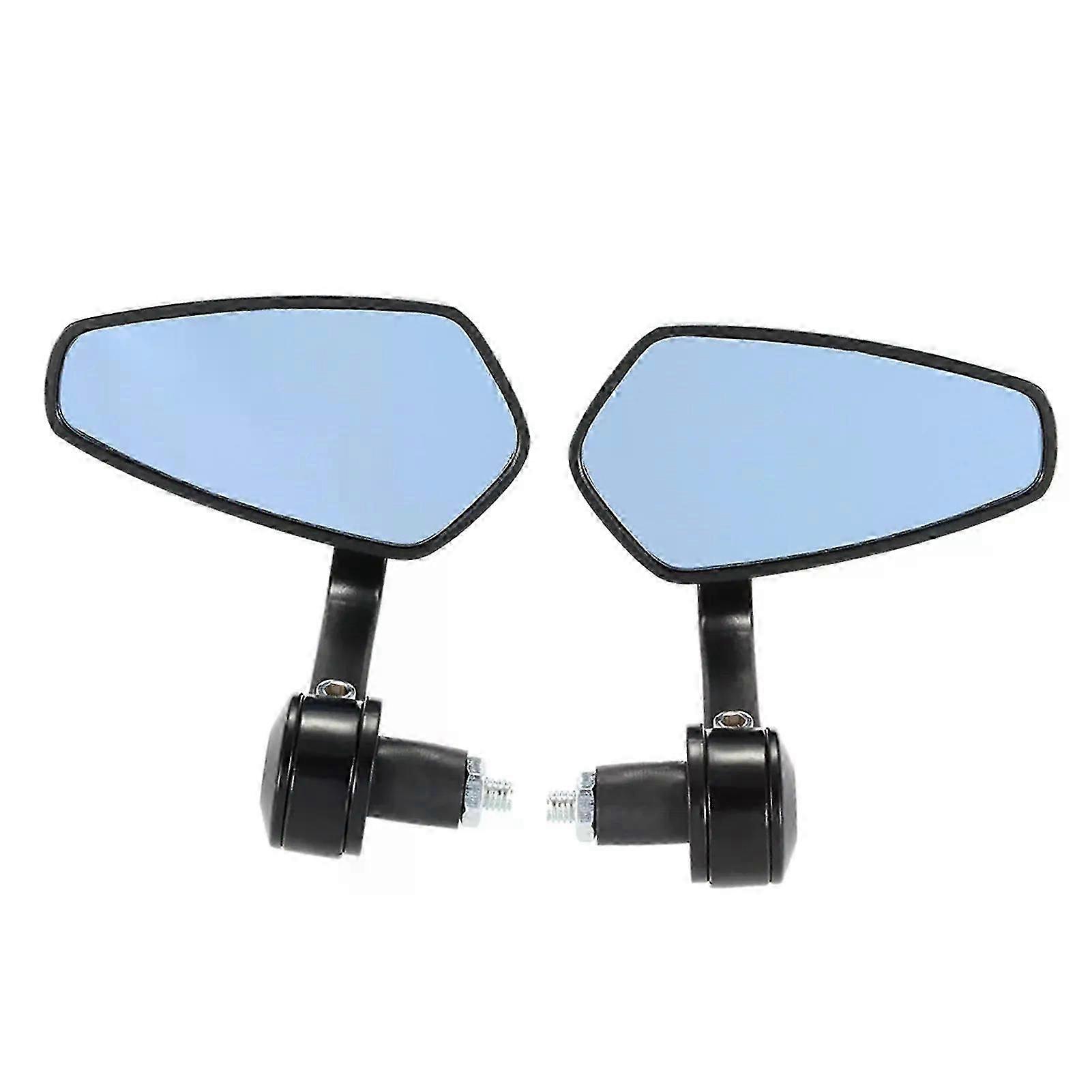 1 Pair of Motorcycle End Bar Rearview Mirror Universal 7/8 Handle Bar 360Swivel & Angle Adjustable Side View Mirrors