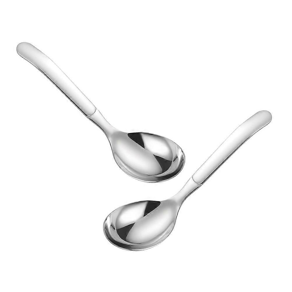 Ramen Soup Spoon Thick Stainless Steel Serving Spoons for 2Pcs Use