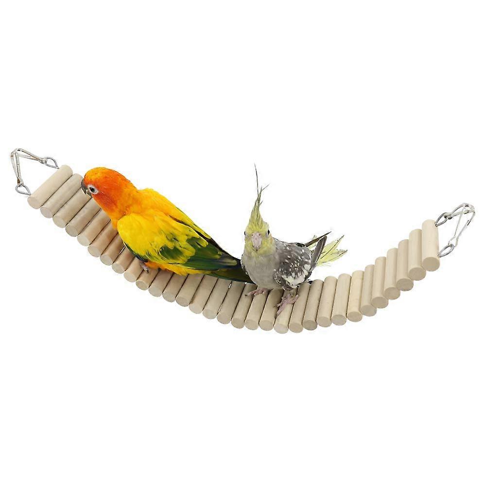 Climbing Ladder Bridge Wooden Swing Toy for Small to Medium Birds and Hamsters