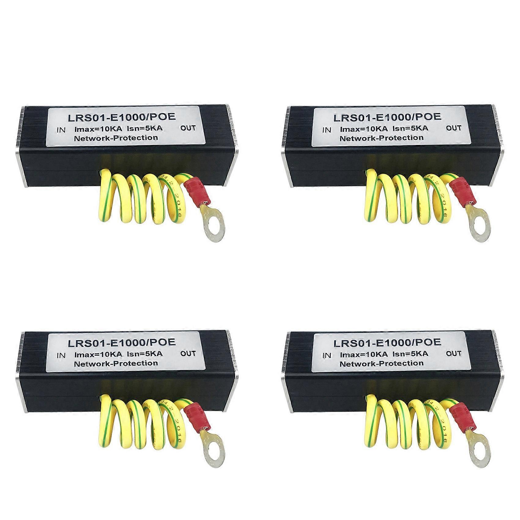 4X 100/1000M POE IP Camera Network POE Switch RJ45 & POE Surge Protector Protection Device Arrester SPD 1000M