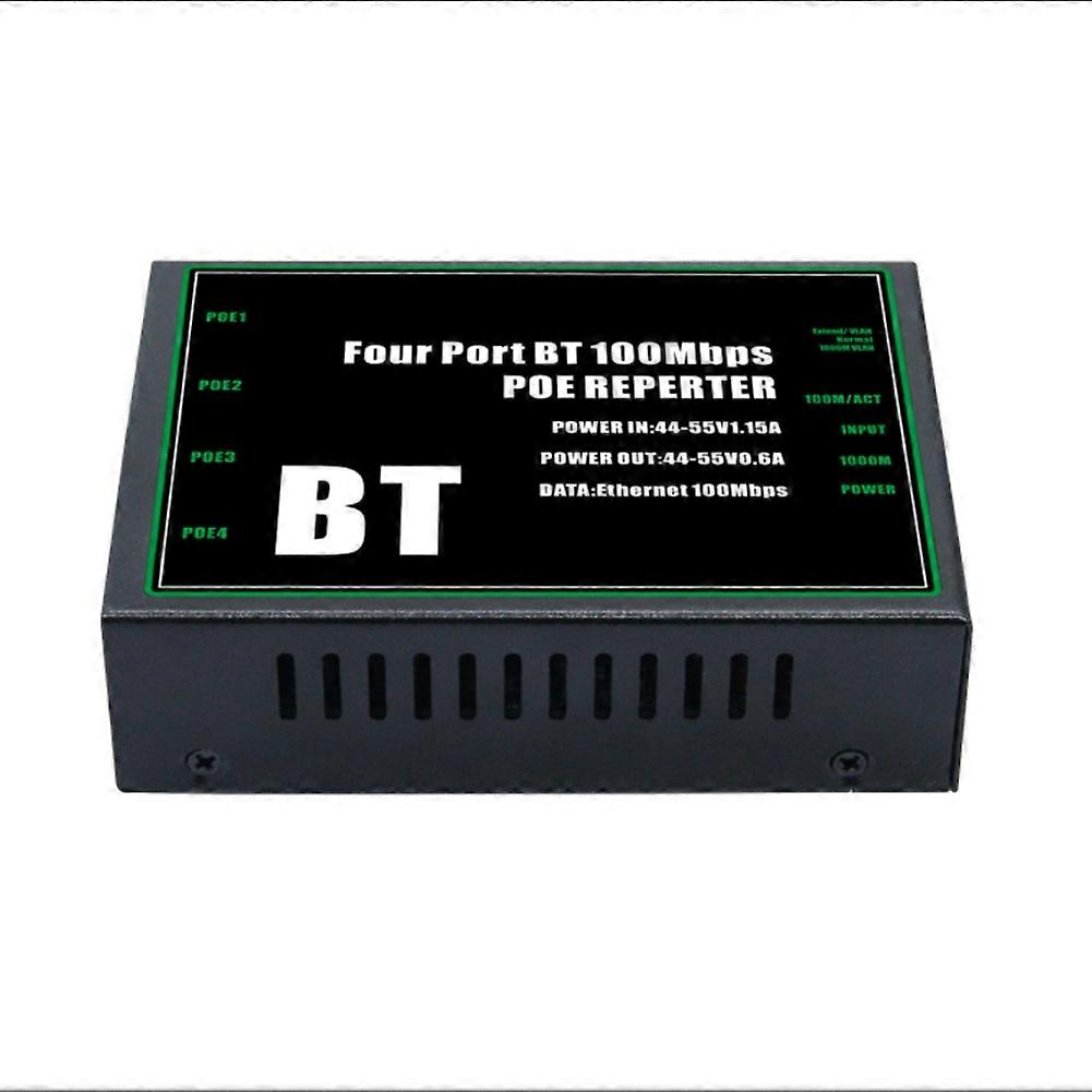 4 Port BT 100Mbps POE Extender 10/100Mbps 1 in 4 Out IEEE802.3 BT Poe Repeater for 48V POE Camera Wierless AP