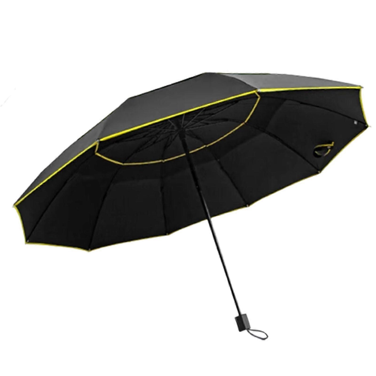 Large Windproof Golf Umbrella 49 Inch Automatic OneHand Open Foldable Durable Fiber Ribs Black