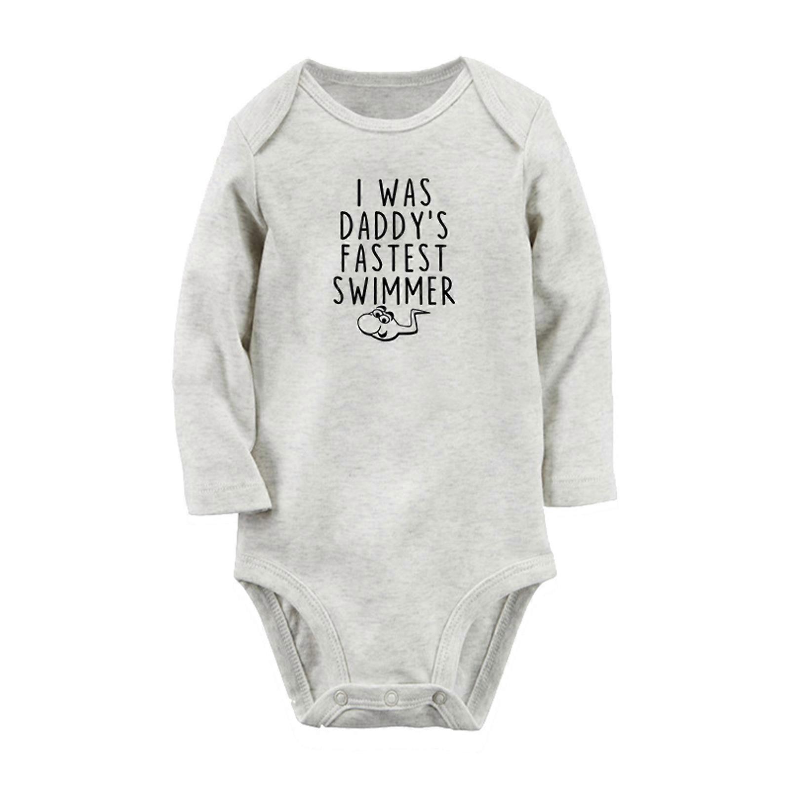 iDzn I was Daddy's Fastest Swimmer Funny Newborn Baby Rompers