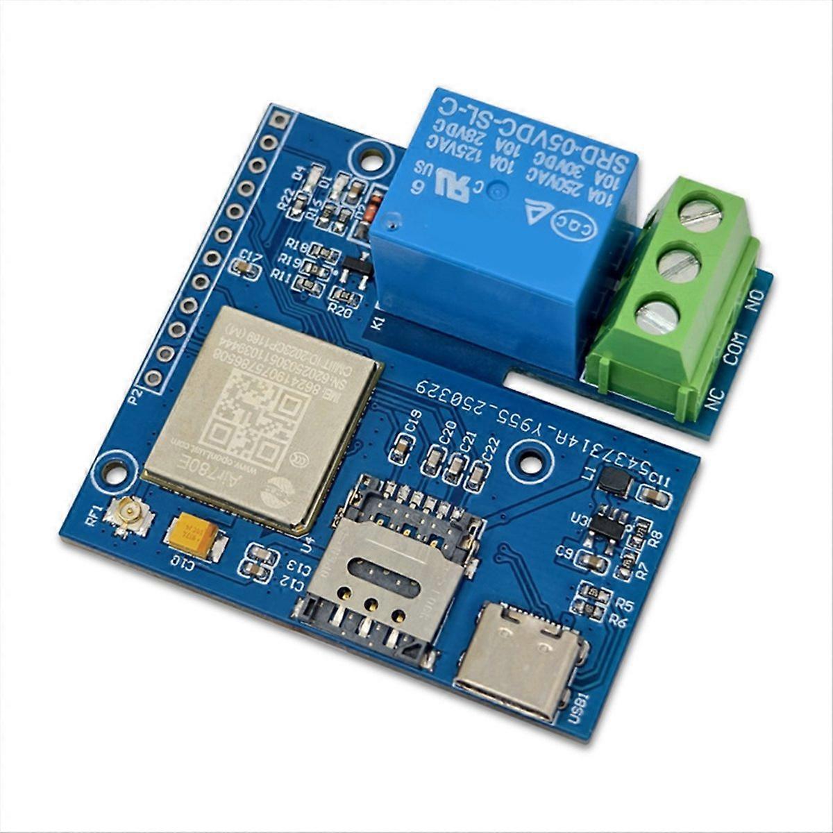 IoT 4G Single Relay Module Onboard AIR780E Module Support Type-C Power Supply