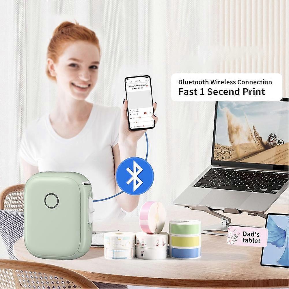 Portable Label Maker P12 Wireless Bluetooth Continuous Label Printer Label Maker Machine for Storage Office Home,A