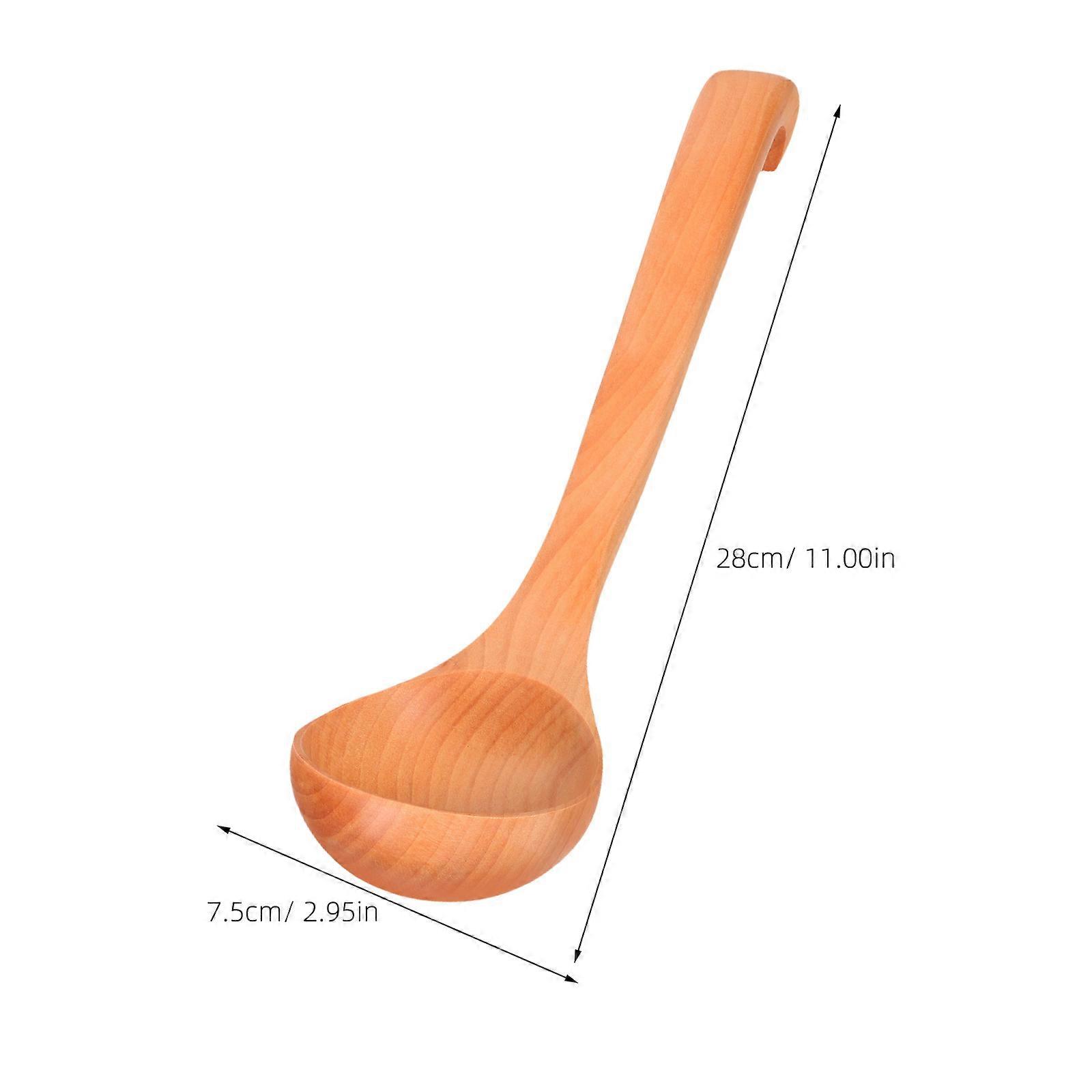 Wooden Soup Ladle for Serving 2Pcs Long Handle Assorted Color Kitchen Tool