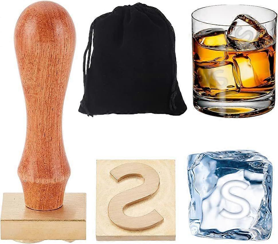 Ice Stamp 1.2" Ice Cube Stamp Letter S Ice Stamp Cocktail Ice Branding Stamp Ice Block Stamp Cocktail Seal Stamp for Ice Cubes Making DIY Crafting