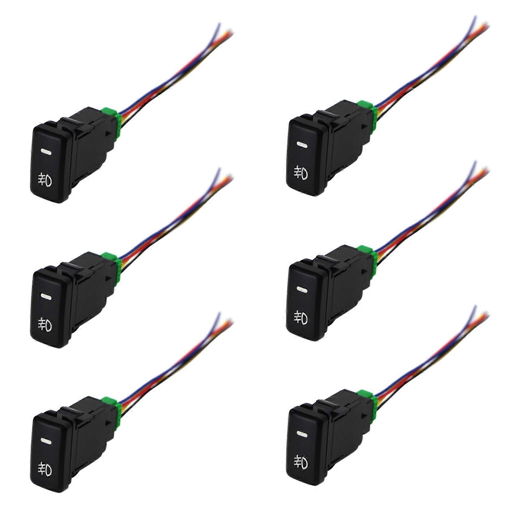 6X Auto Retrofit Switch Waterproof Toggle Switch Fog Lamp Switch with 4 Line for Toyota Lexus White Light