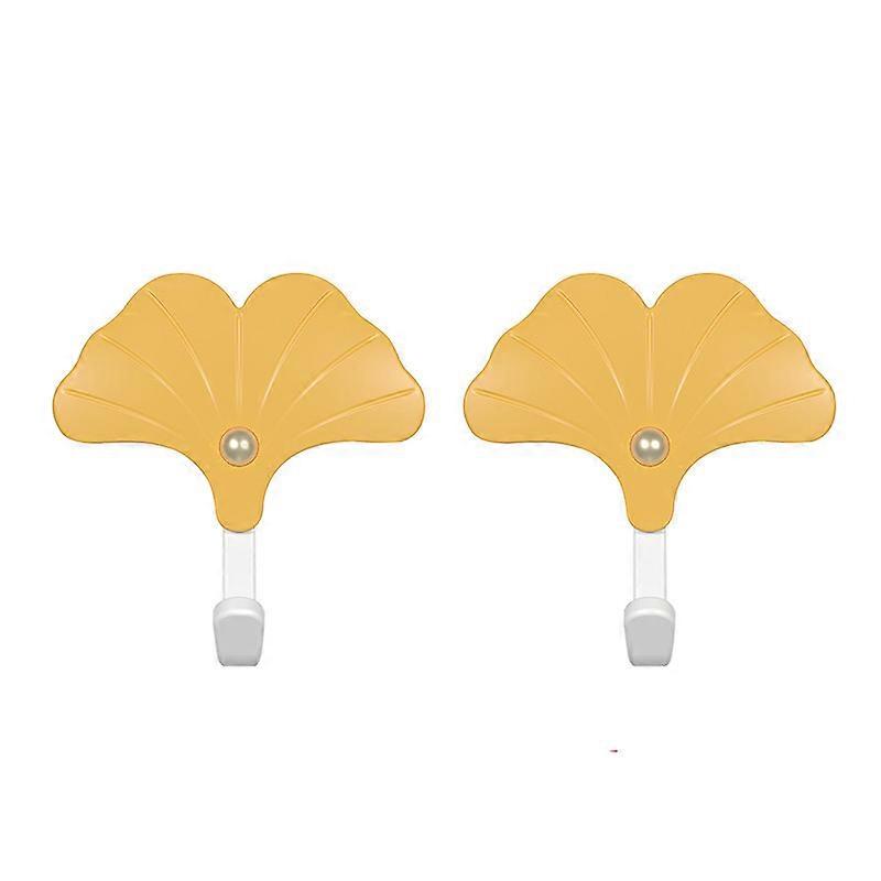 2 decorative ginkgo leaf shaped hooks, towels, hats, clothes, wall hooks, hangers, bags, hooks, traceless adhesive hooks, clothe