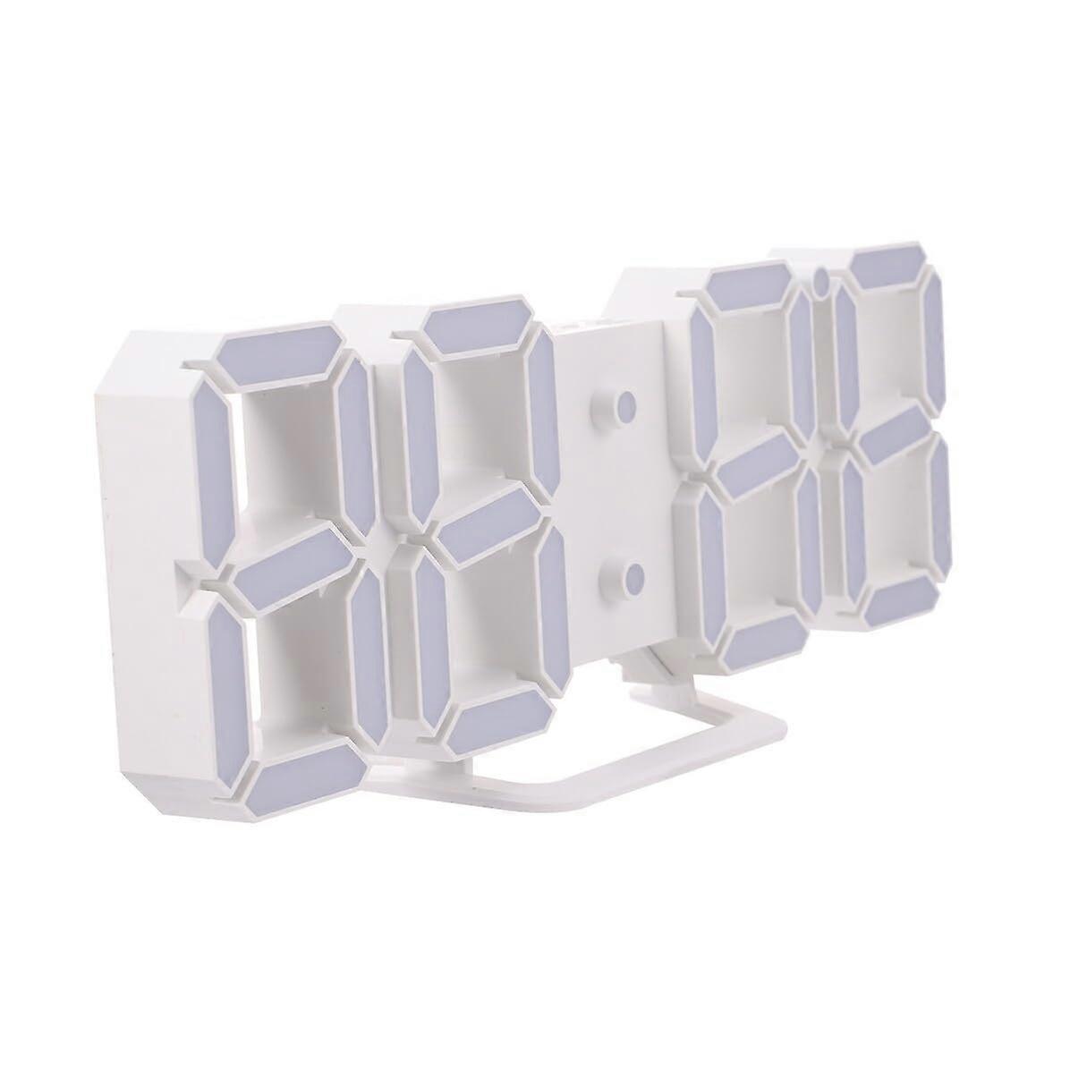 LED Digital Wall Clock with Large 3D Red Display, Alarm, Date, Temperature, USB Powered