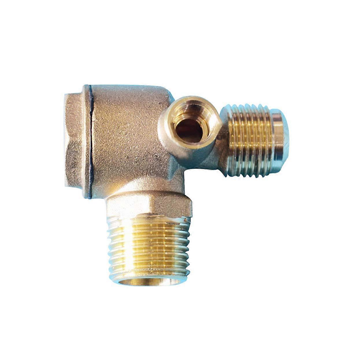 Air Compressor Check Valve 1/2' 3Port Brass Connector Female Thread Quick Replacement
