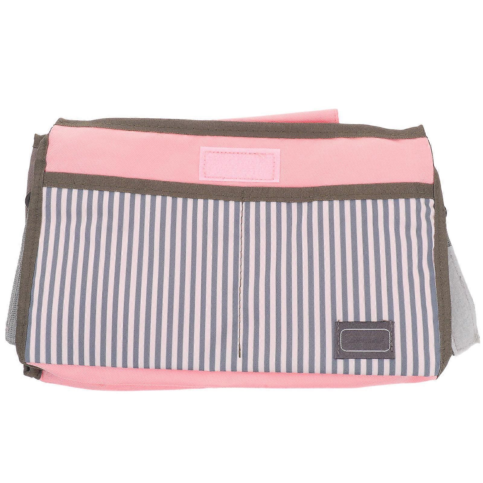 Universal Stroller Organizer Portable Storage Pouch for 5Pcs Storage Use Pink