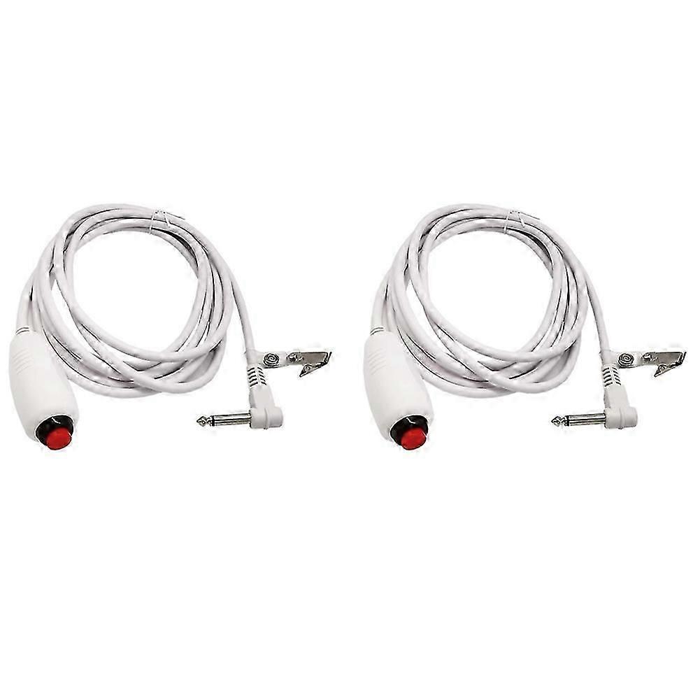 2X Nurse Call Cable 6.35mm Line Nurse Call Device Emergency Call Cable with Push Button Switch