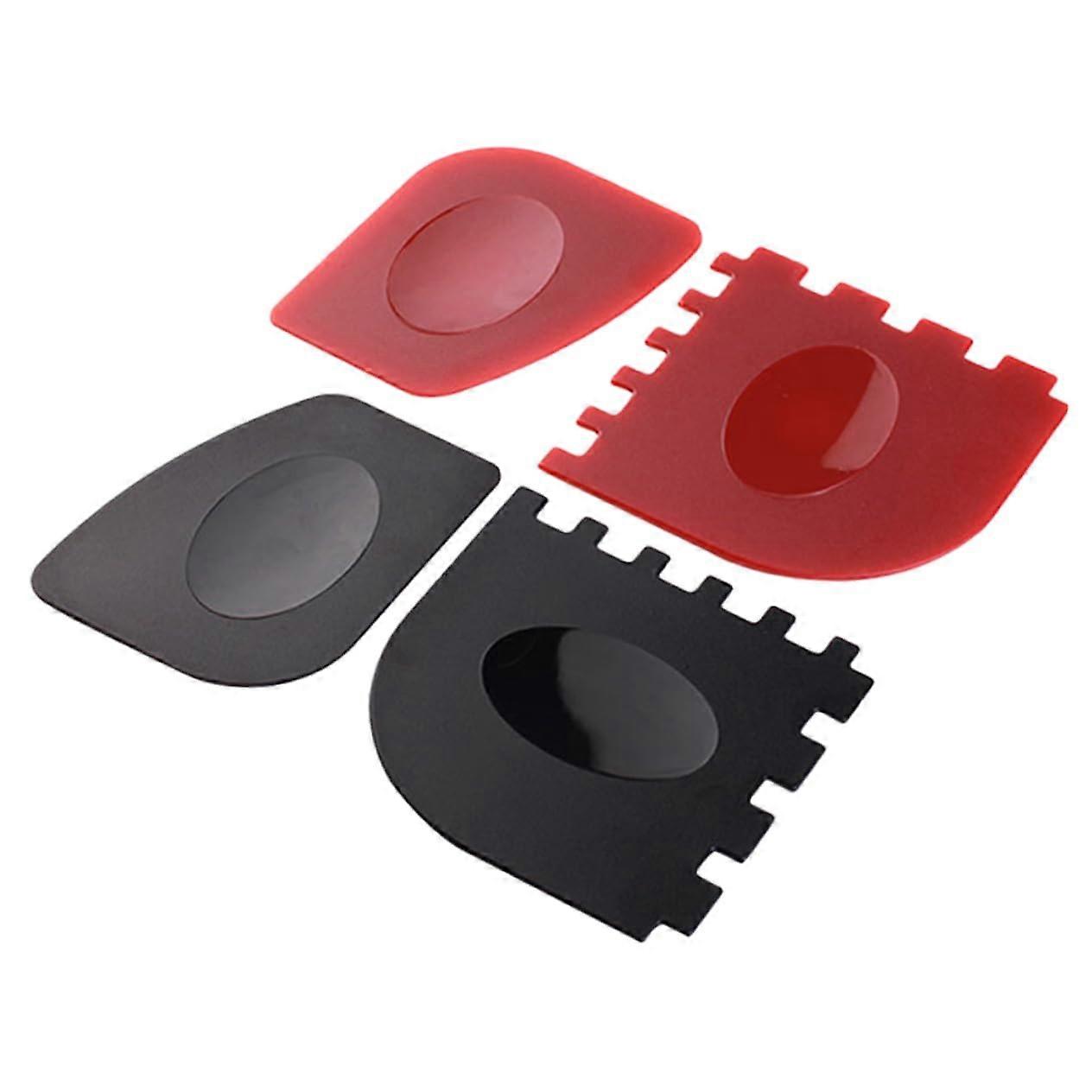 4pcs Plastic Grill Pan Scraper Set with Dual Edge for Griddle Cleaning and MultiPurpose Kitchen Use