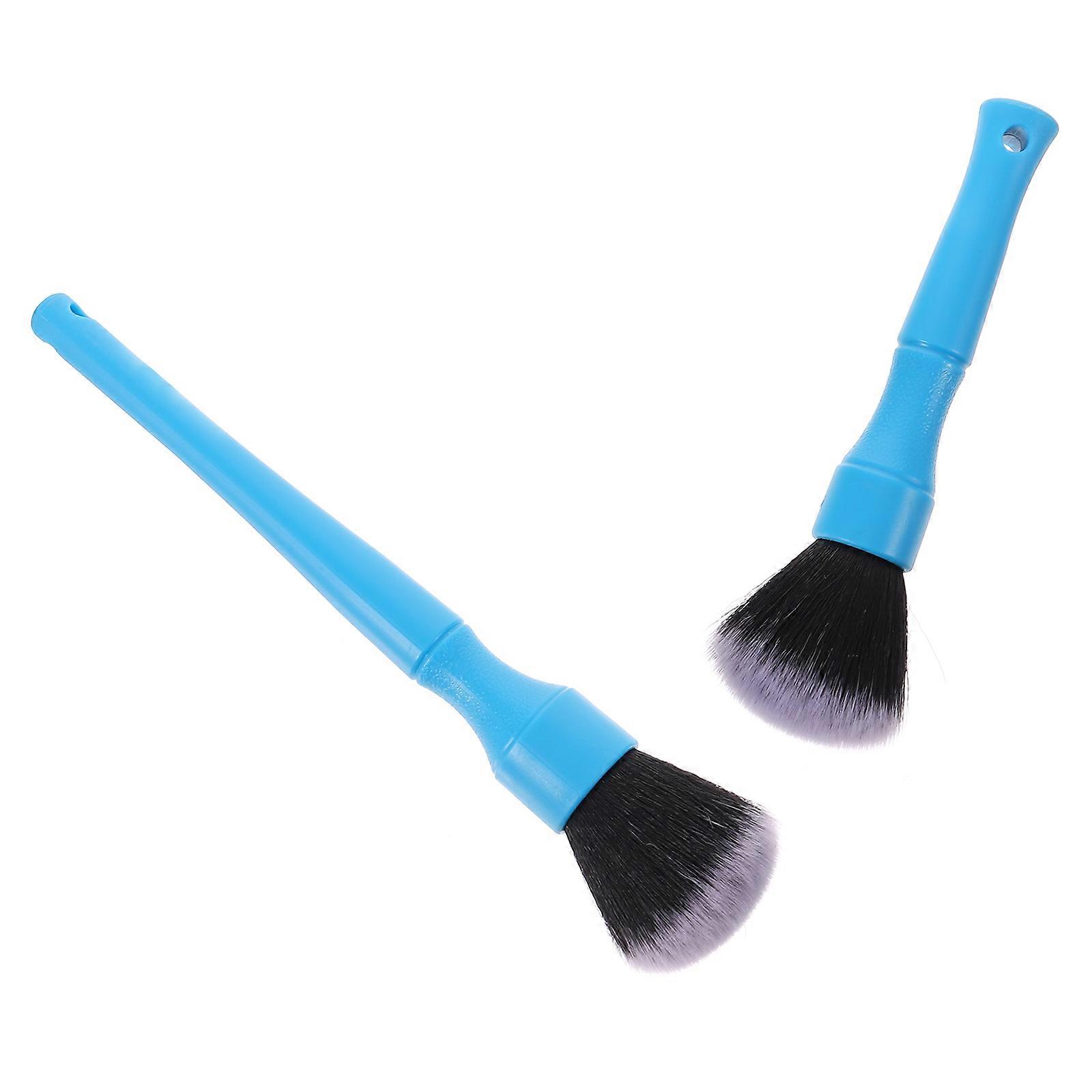 Car Brush Detailing Brush for Cleaning Use 2Pcs Blue Non-Scratch Tools