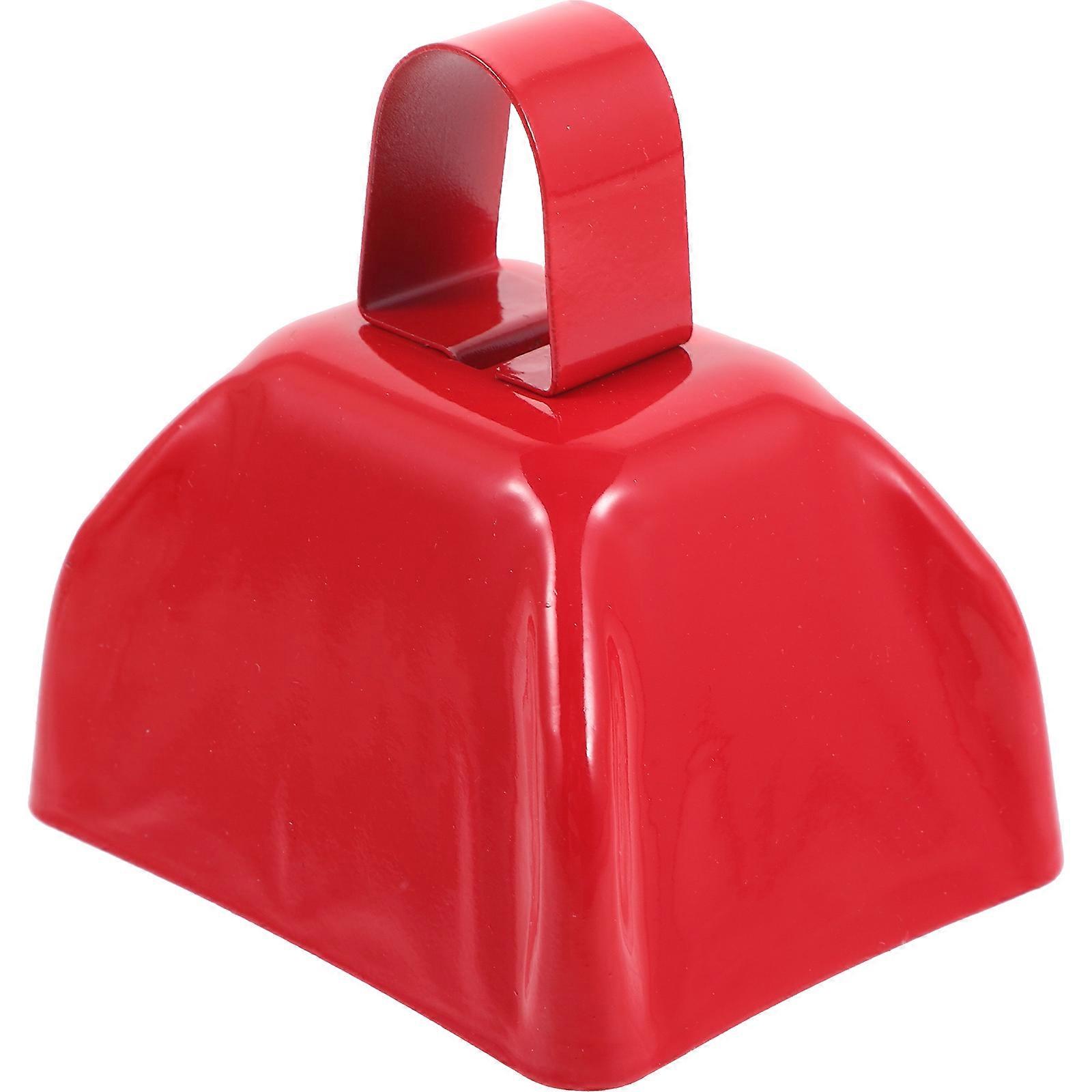 Red Iron Cow Bell Small Square Bell for Christmas Tree Decor