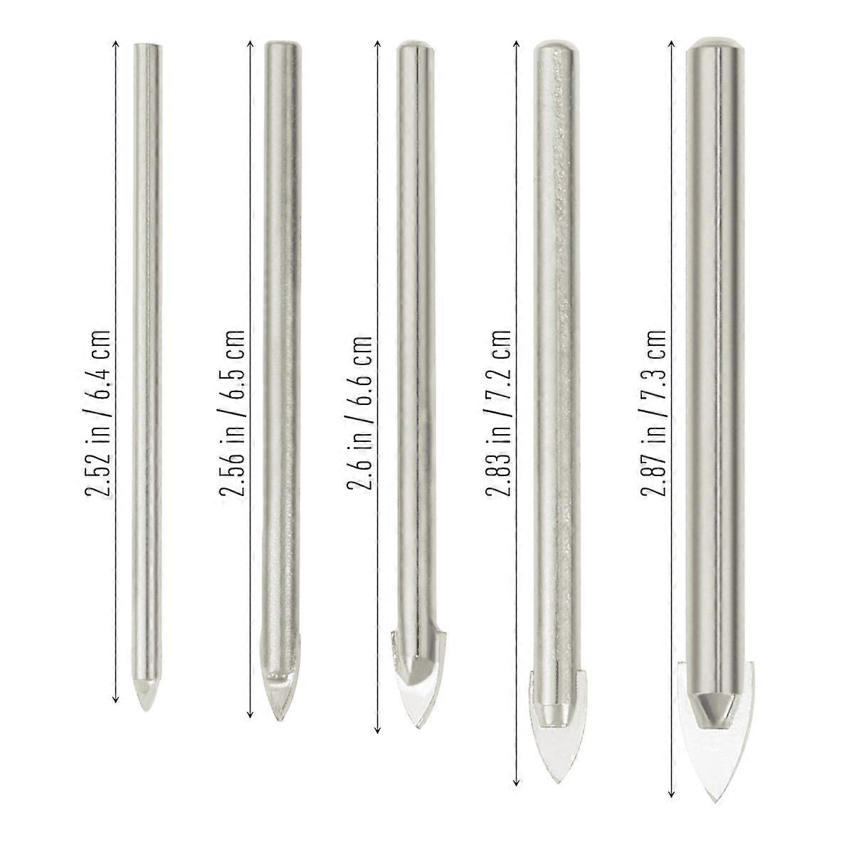 Tile Glass Drill Ceramic Drill Bits for Glass Drilling 5Pcs Bit Set