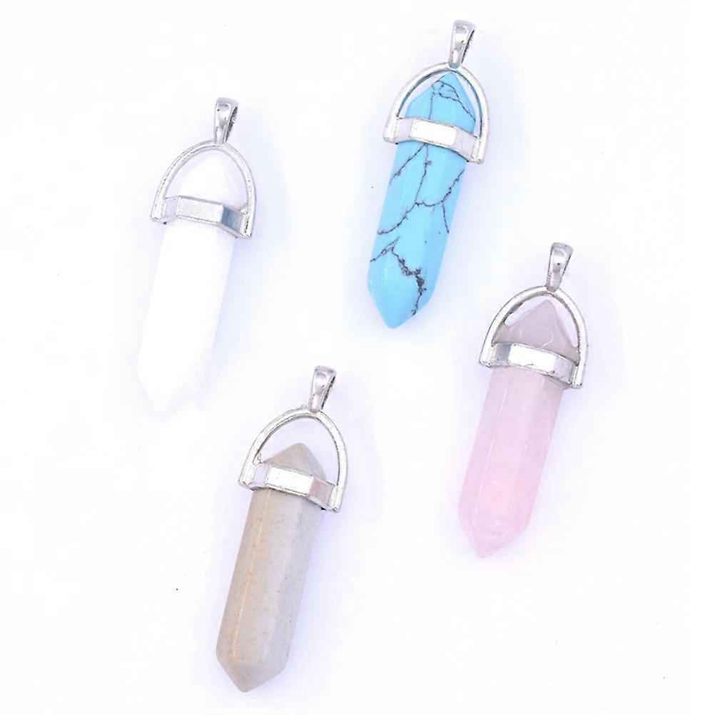 Agate Hexagonal Column Pendants for Jewelry Making 20Pcs Assorted Colors