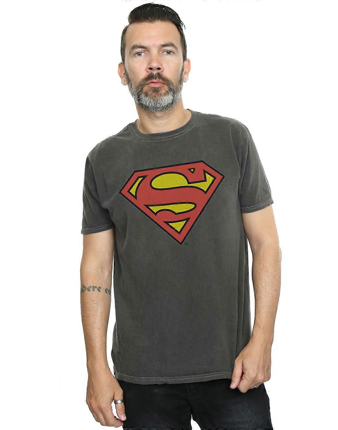 DC Comics Men's Superman Logo Washed T-Shirt