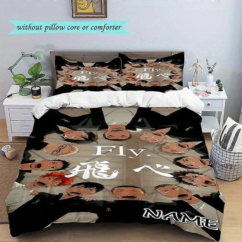 Custom 3D Namehaikyuu! Polyester Quilt Multi-Color Printed Bedding Set