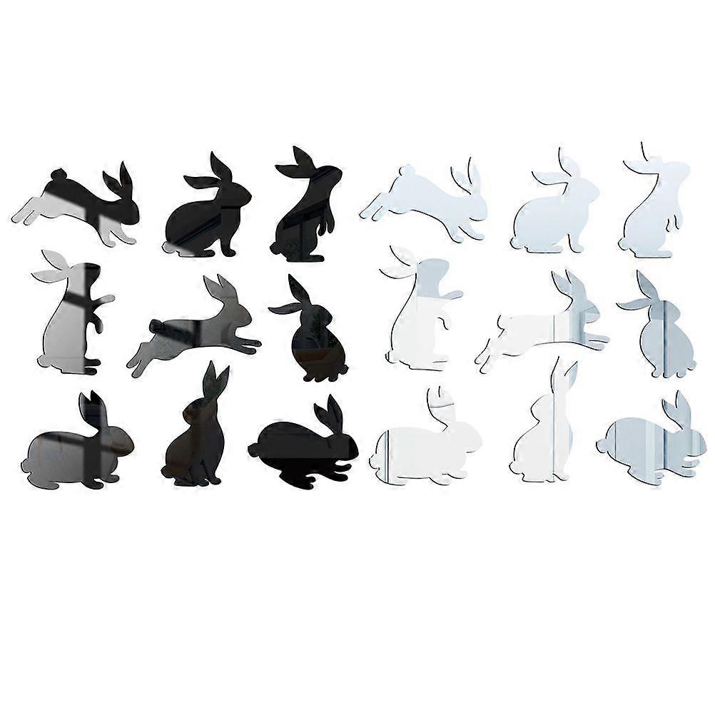 2 Sets Easter Bedroom Decals Creative Rabbit Stickers Wall Clings Decoration