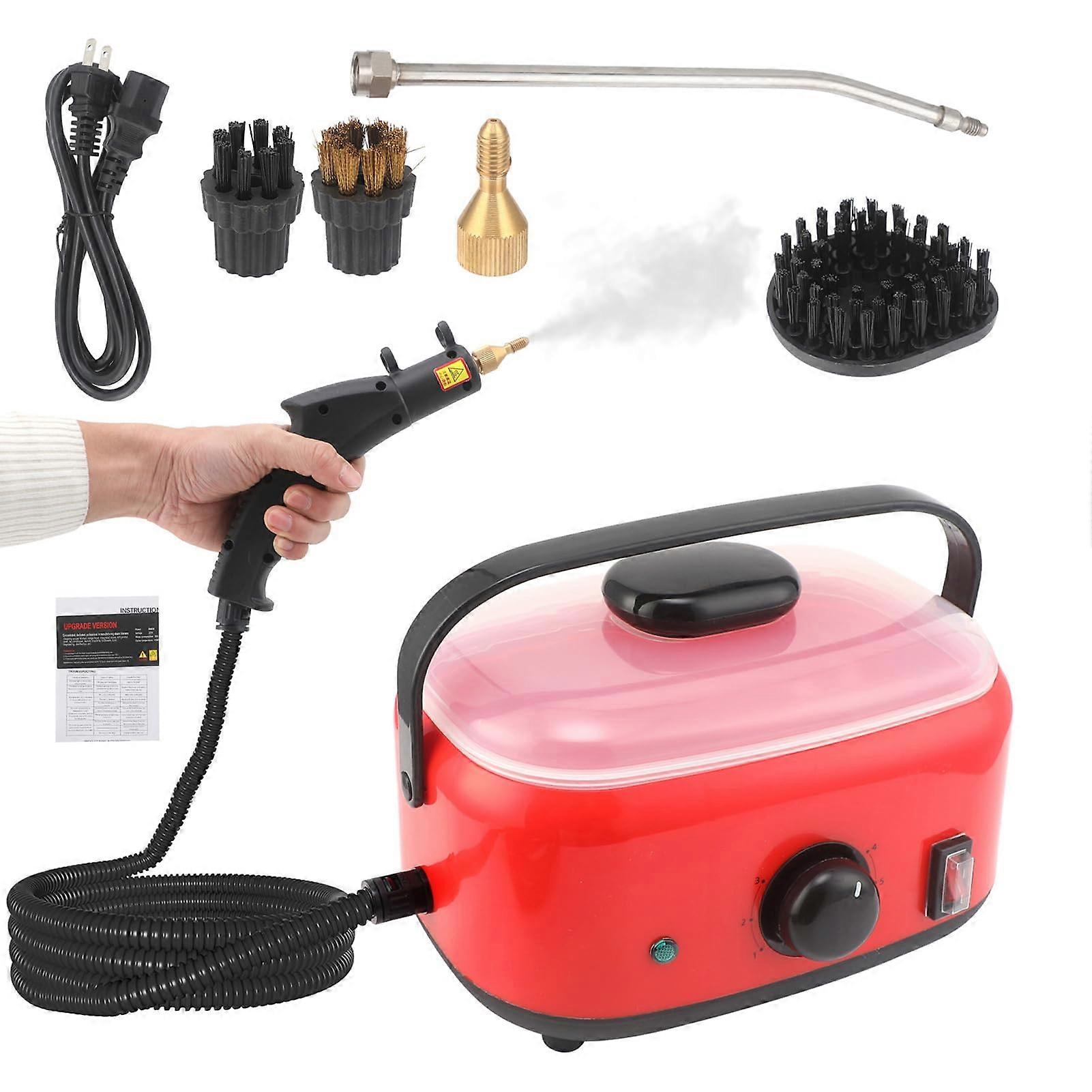 2500W Handheld Steam Cleaner,  Pressure MultiSurface Cleaning for Kitchen Grease Removal (Red)