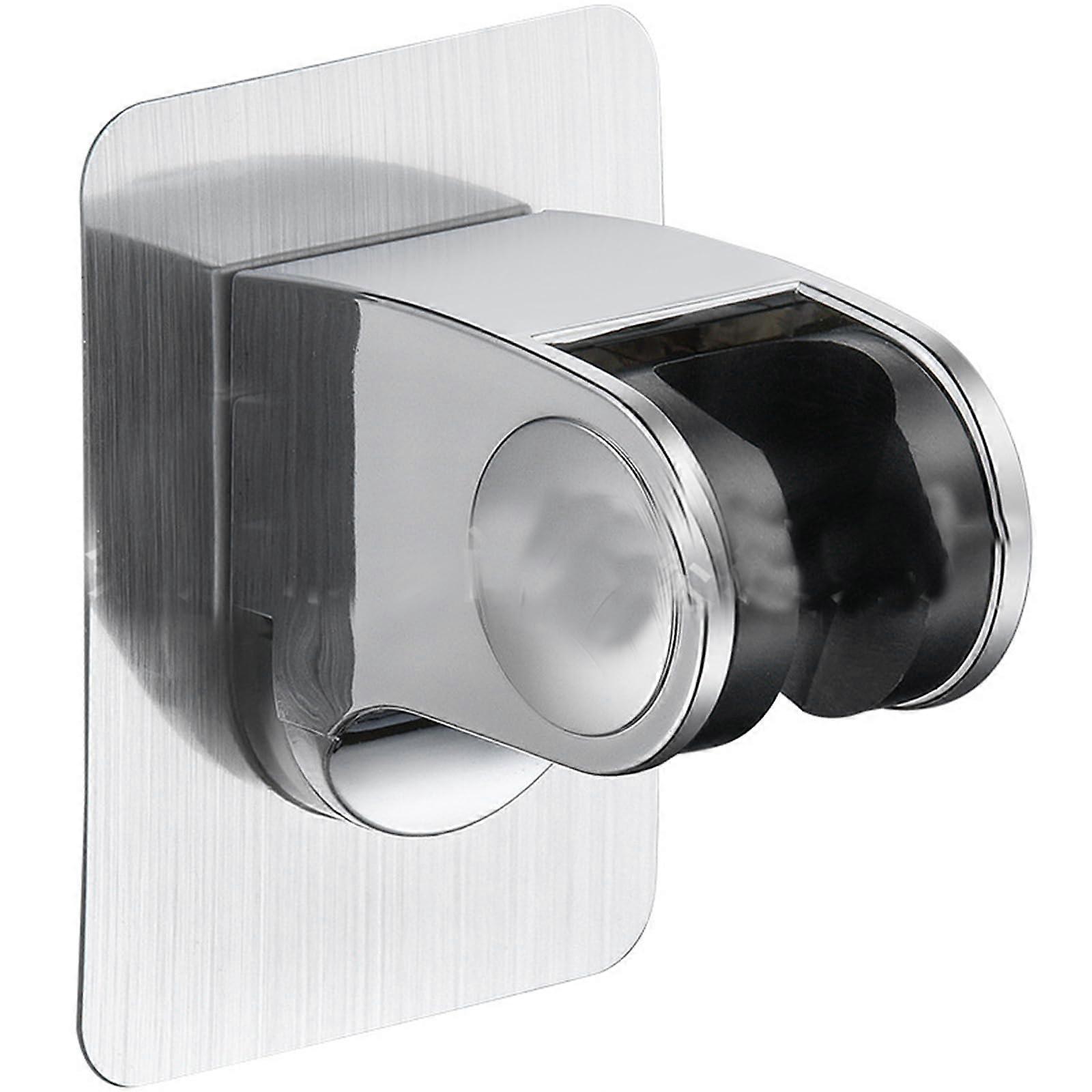 Shower Head Holder Adjustable Wall Mount Bracket Rustproof ABS Adhesive No Drilling Chrome Finish