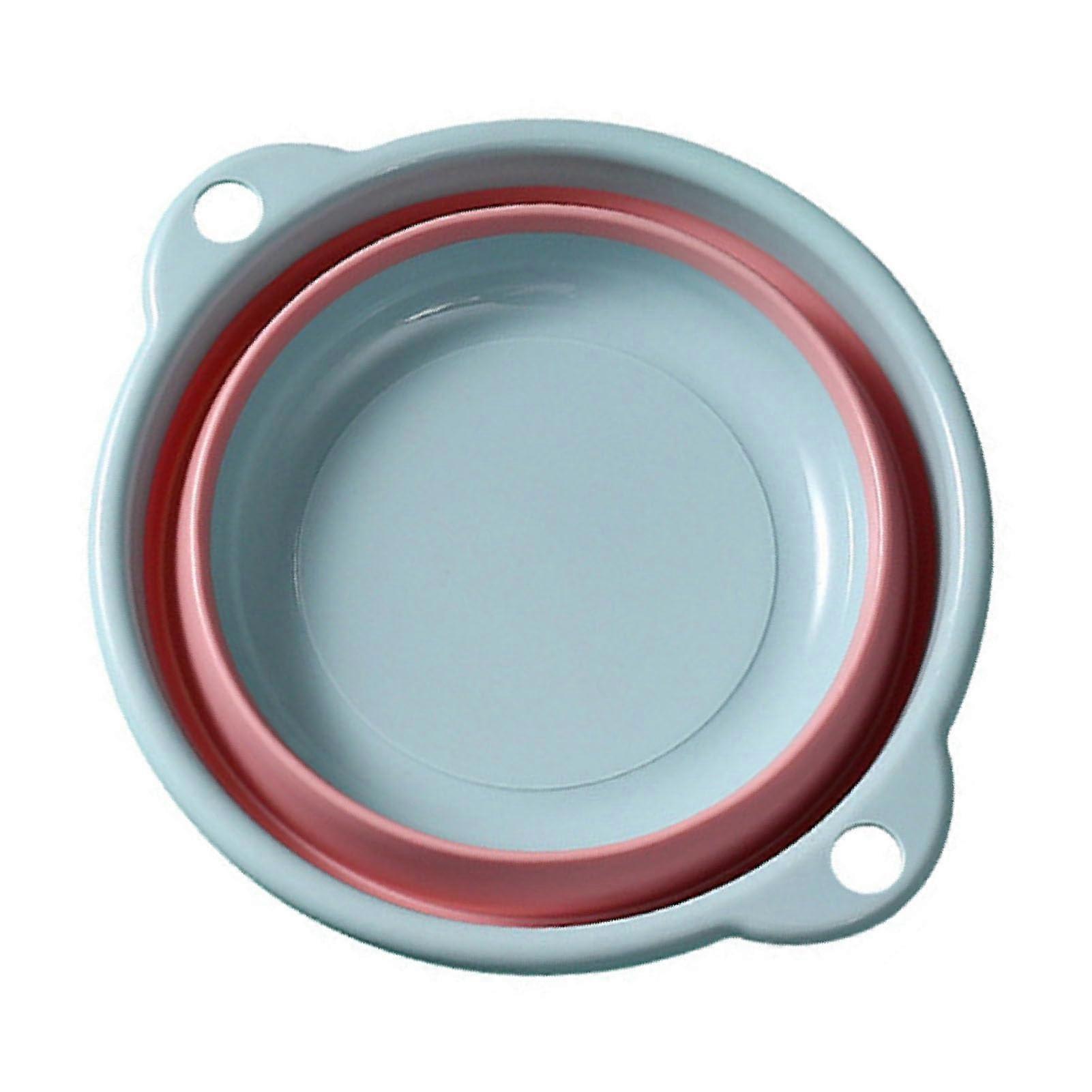 Collapsible Wash Basin Small Foldable Plastic Tub for Kitchen Laundry Camping Dorm Blue