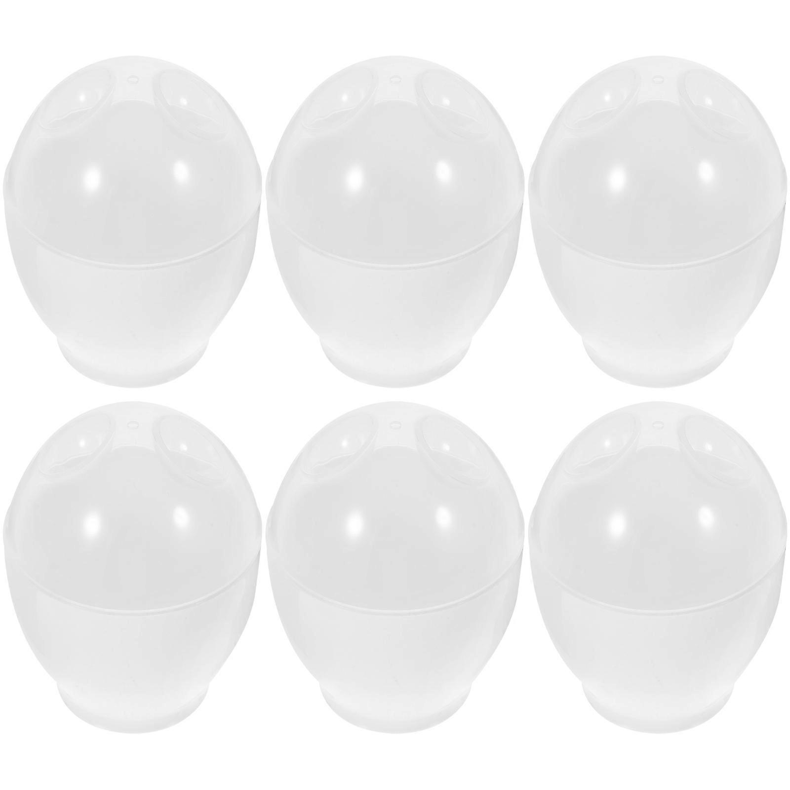 Poached Egg Tool Microwave Egg Poacher Non-Stick Construction 6Pcs White