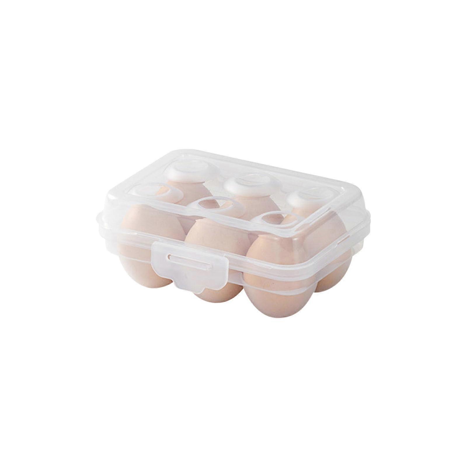 Egg Storage Container, Stackable Plastic Egg Carton with Secure Slots for Refrigerator or Camping