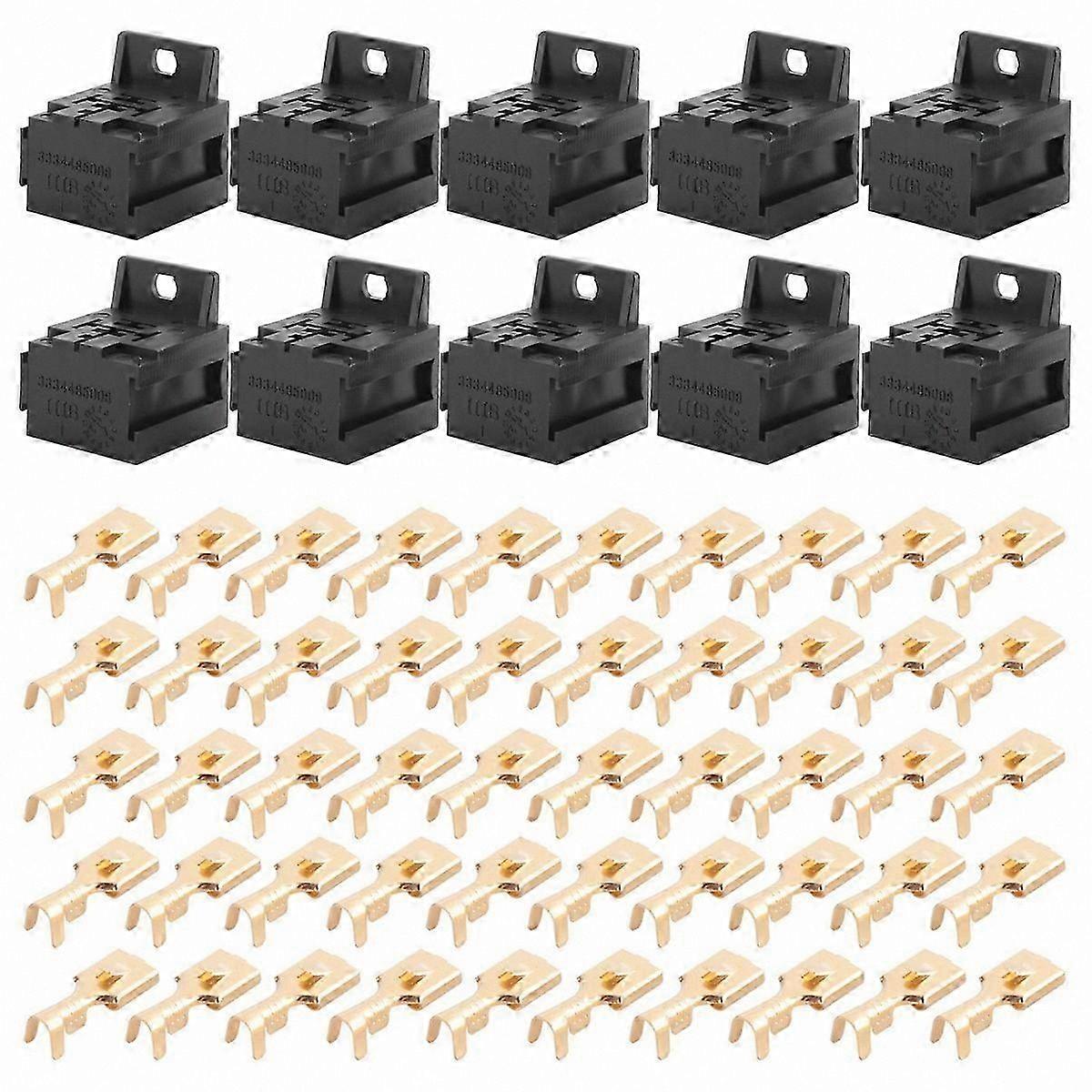 Car Relay Bracket 30A-80A with 50Pcs 6.3mm Terminals