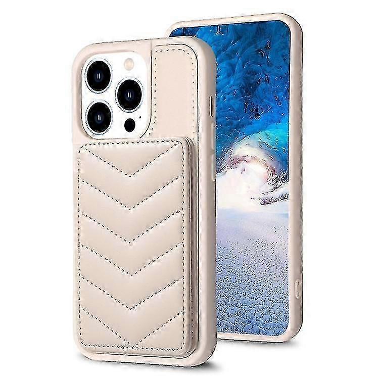 2025 For iPhone 12 Wave Pattern Card Bag Holder Phone Case