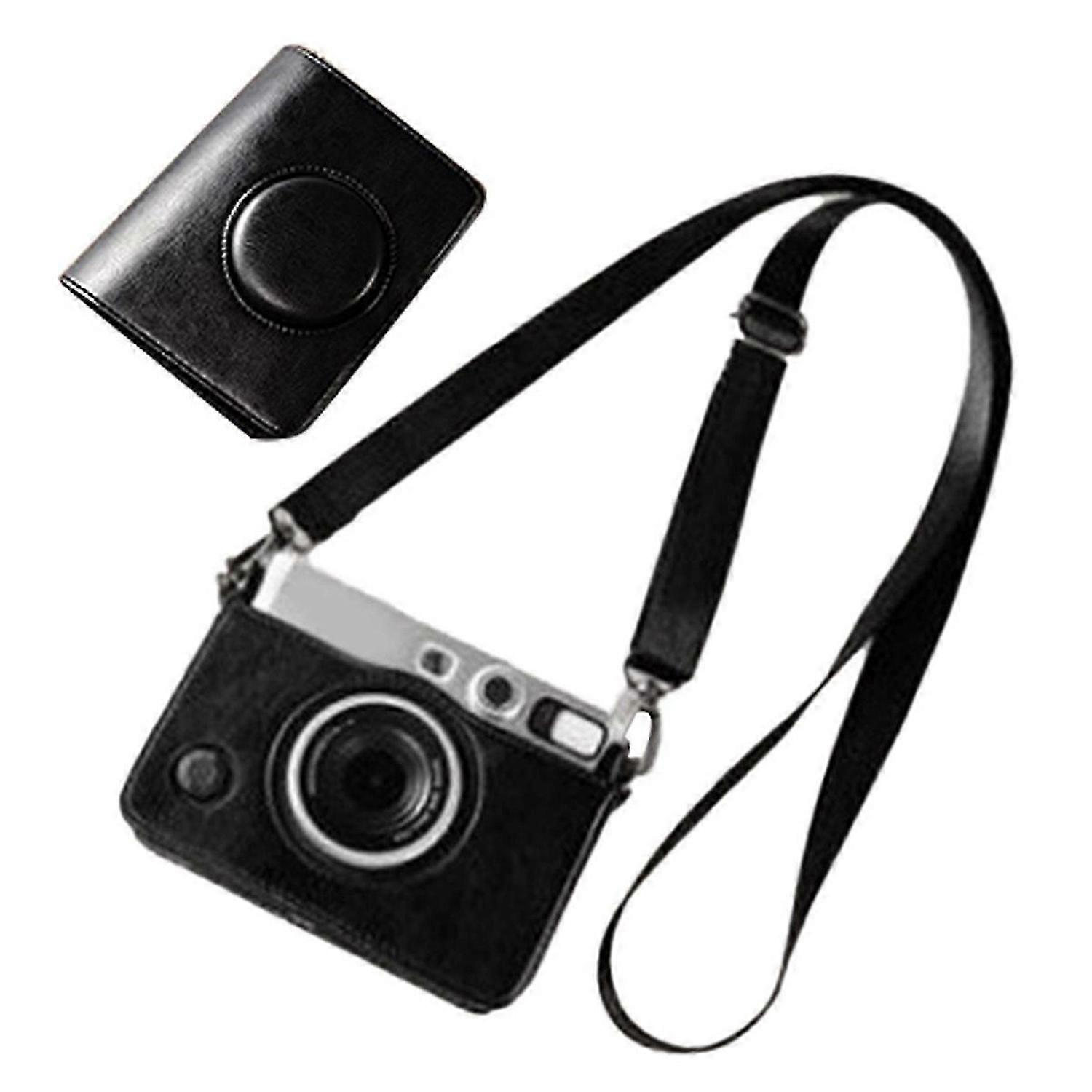 PU Leather Camera Bag for Fujifilm Instax Mini EVO Protective Case with Shoulder Strap Camera Access