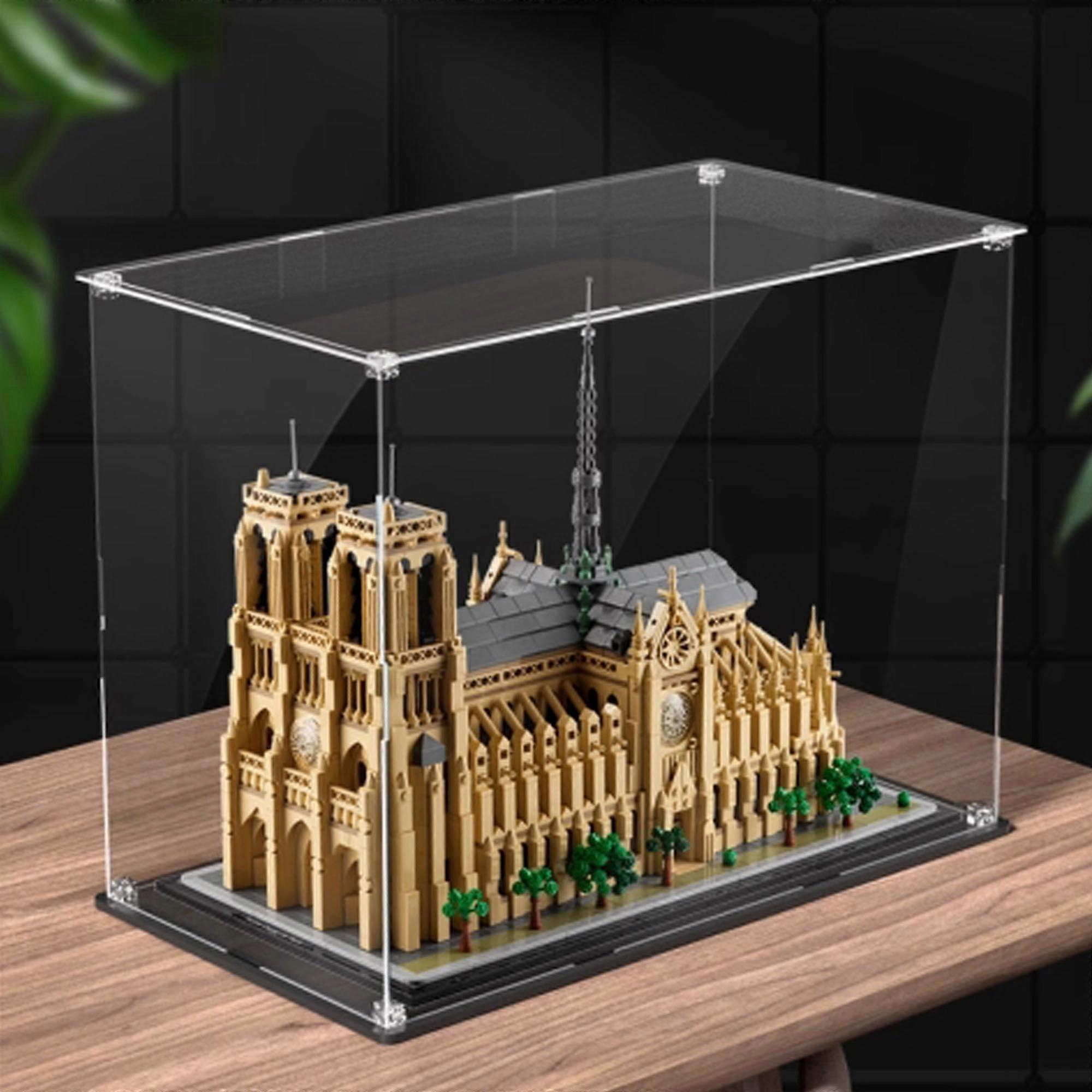 Acrylic Display Case for  21061 Notre Dame Model, Dustproof Clear Protection, Full Visibility