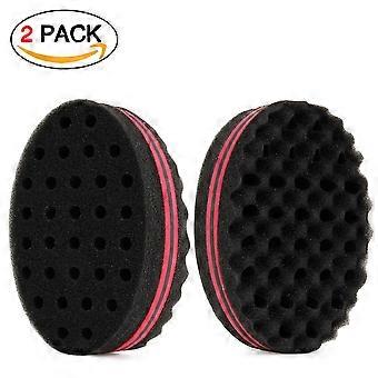 DualSided Twist Hair Sponge Brush 10mm 16mm for Fast Styling Dreads and Afro Curls Red