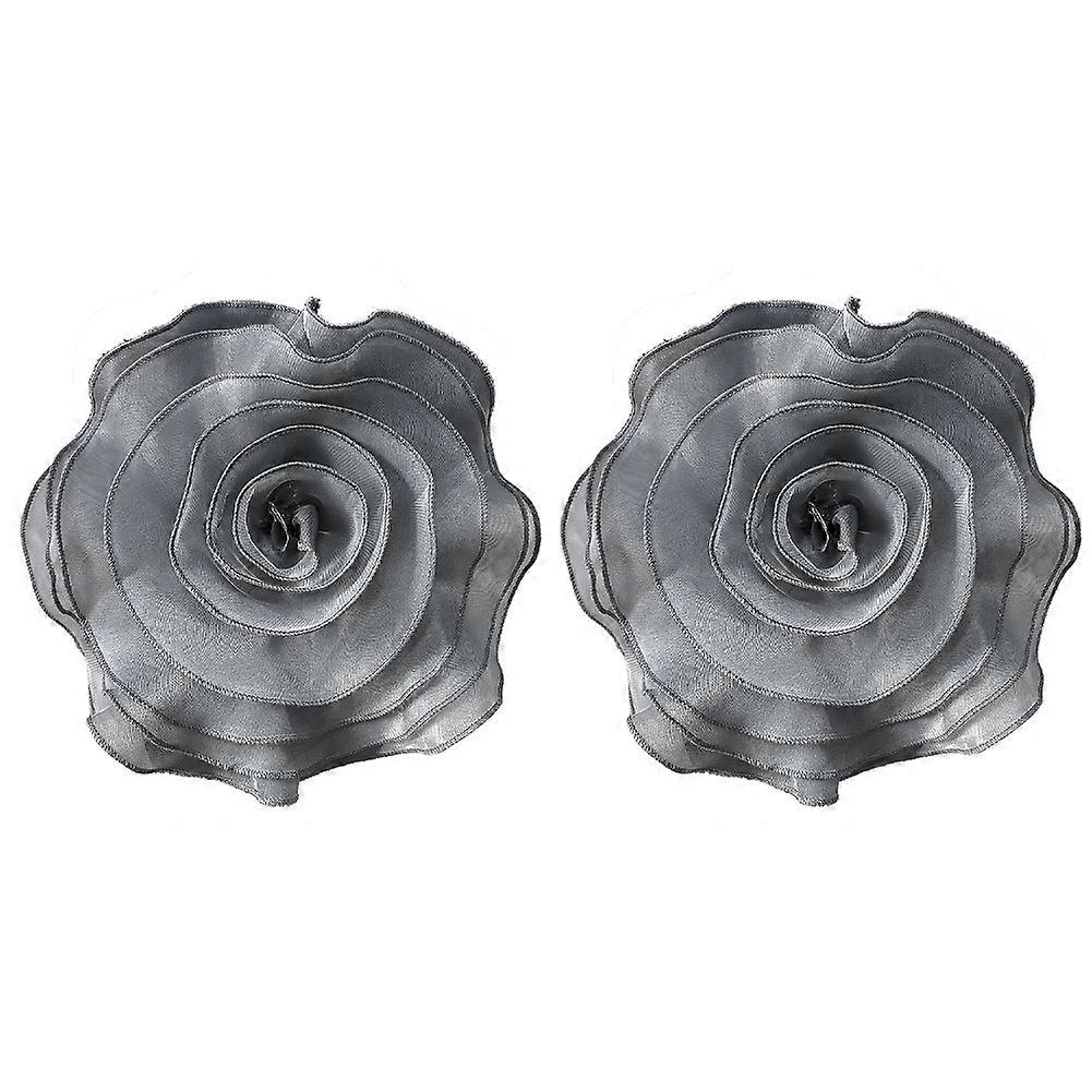 Gray Multi-Layered Three-Dimensional Gauze Flower Corsage Decoration