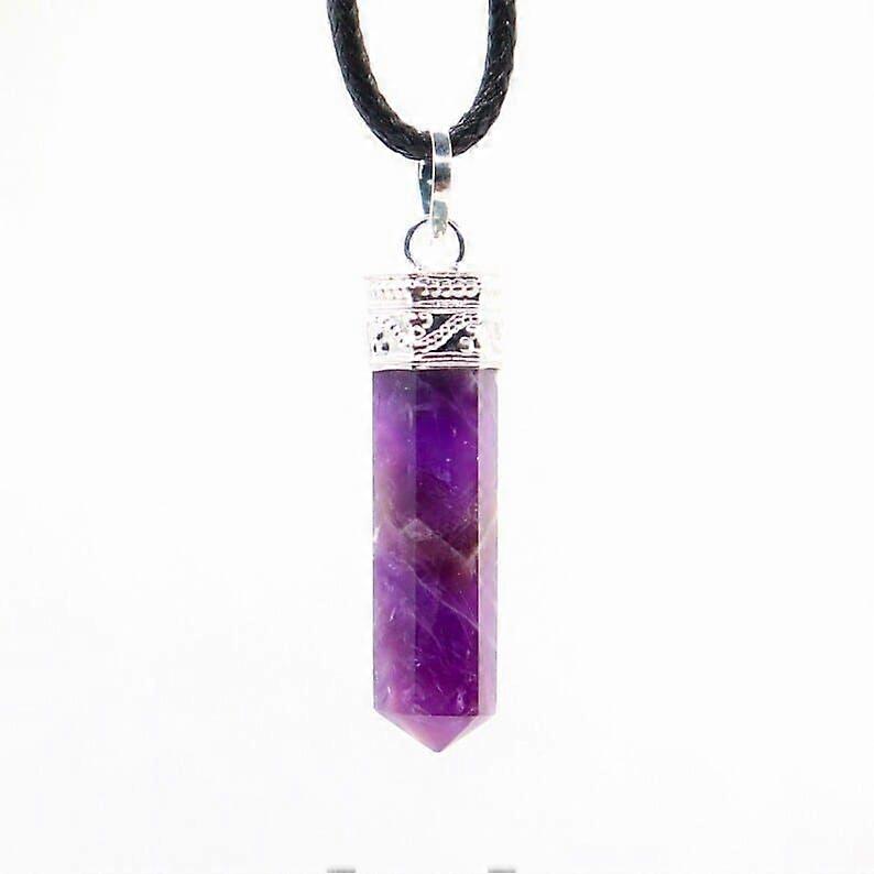 Amethyst Crystal Pencil Pendant