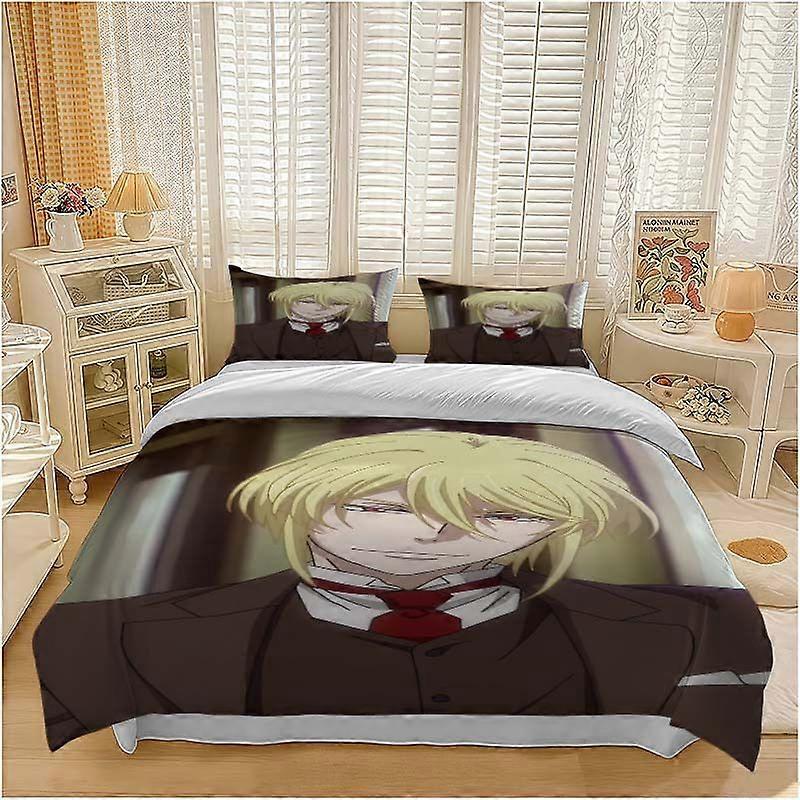 Blonde Strategist with Red Eyes Pattern Set Soft and Comfortable Bedding Set